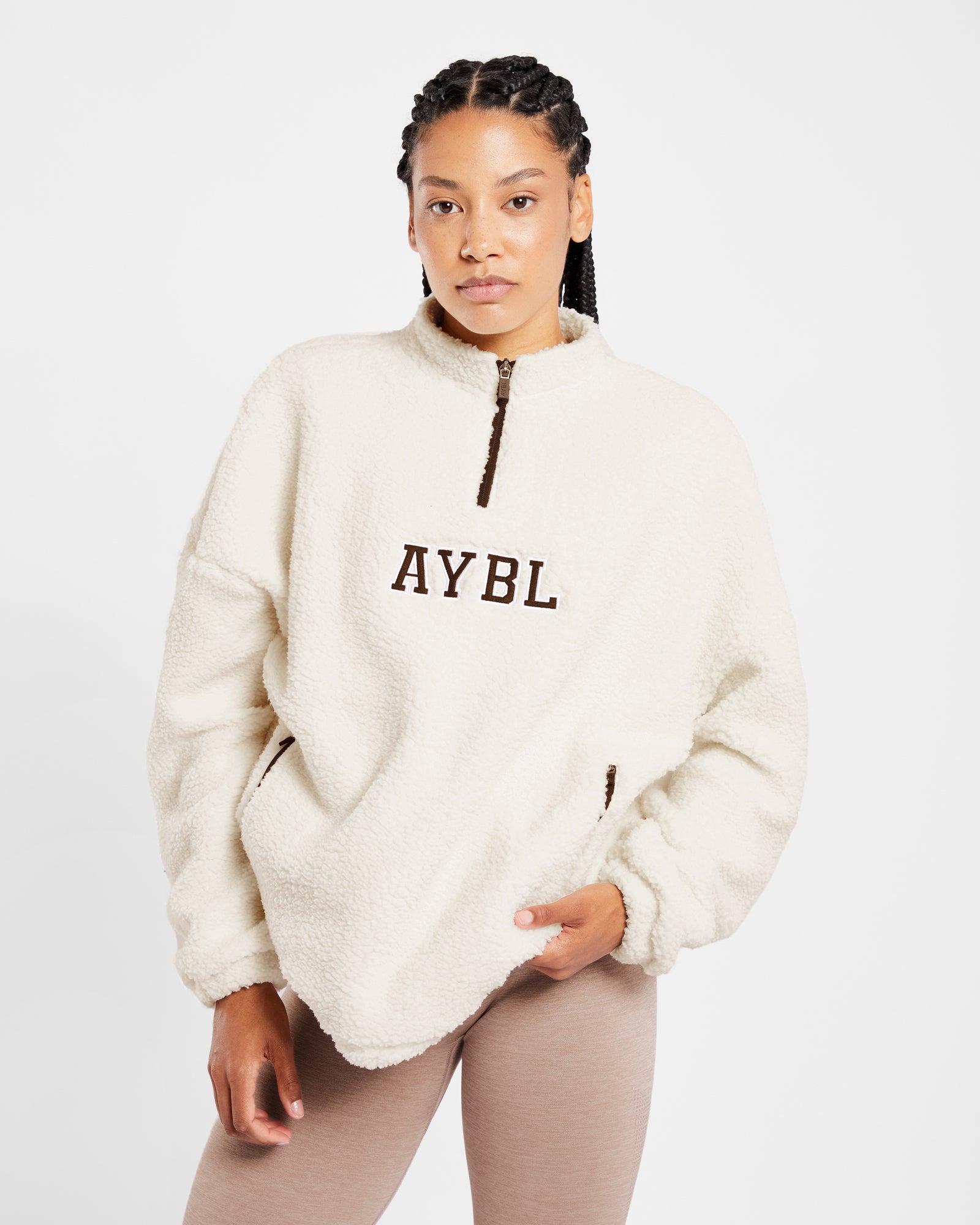 Varsity Oversized Fleece - Cream - aybldev