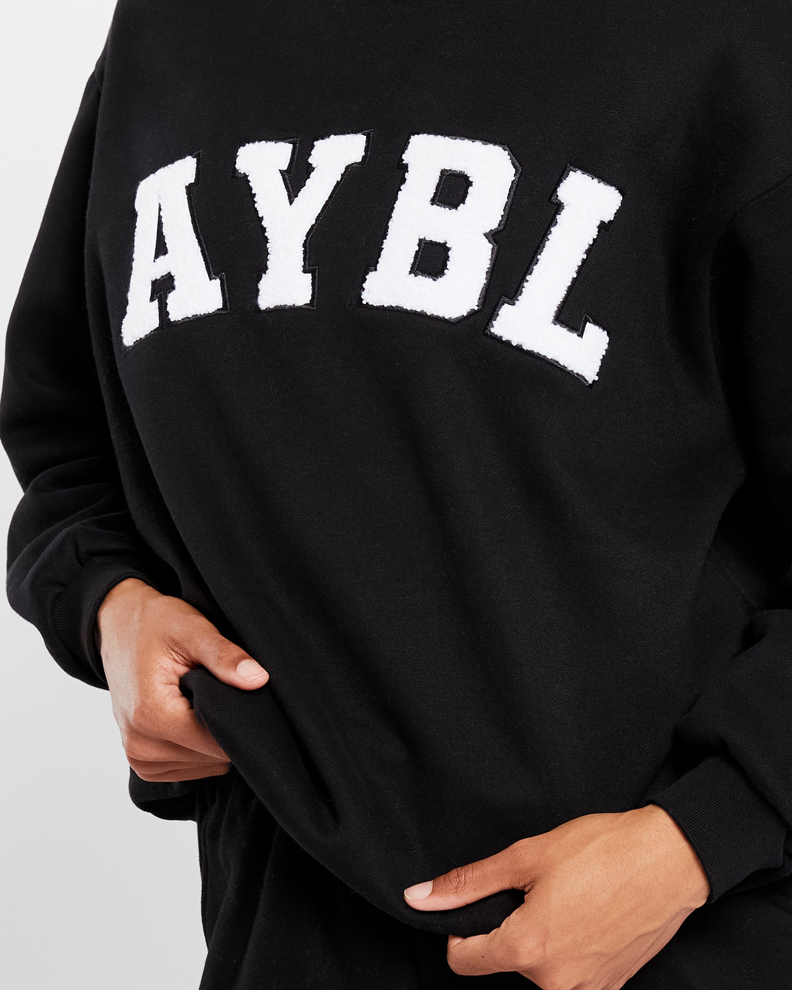 Varsity Oversized Sweatshirt - Black - aybldev