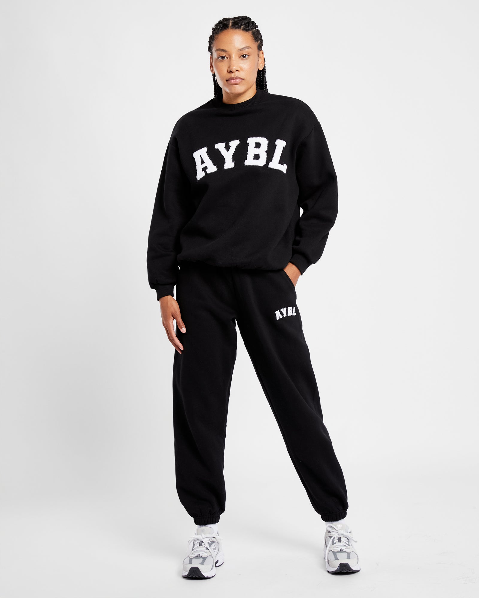 Varsity Oversized Sweatshirt - Black - aybldev