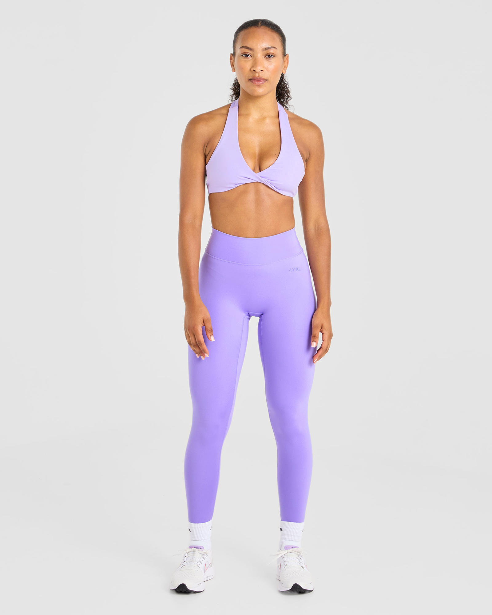Essential Halterneck Sports Bra - Pastel Purple