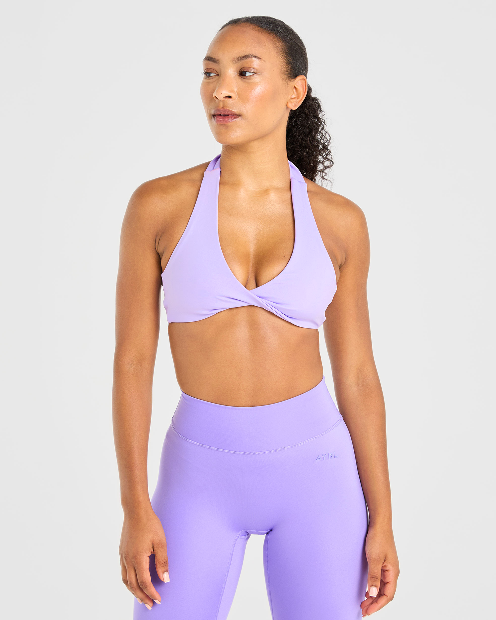Essential Halterneck Sports Bra - Pastel Purple
