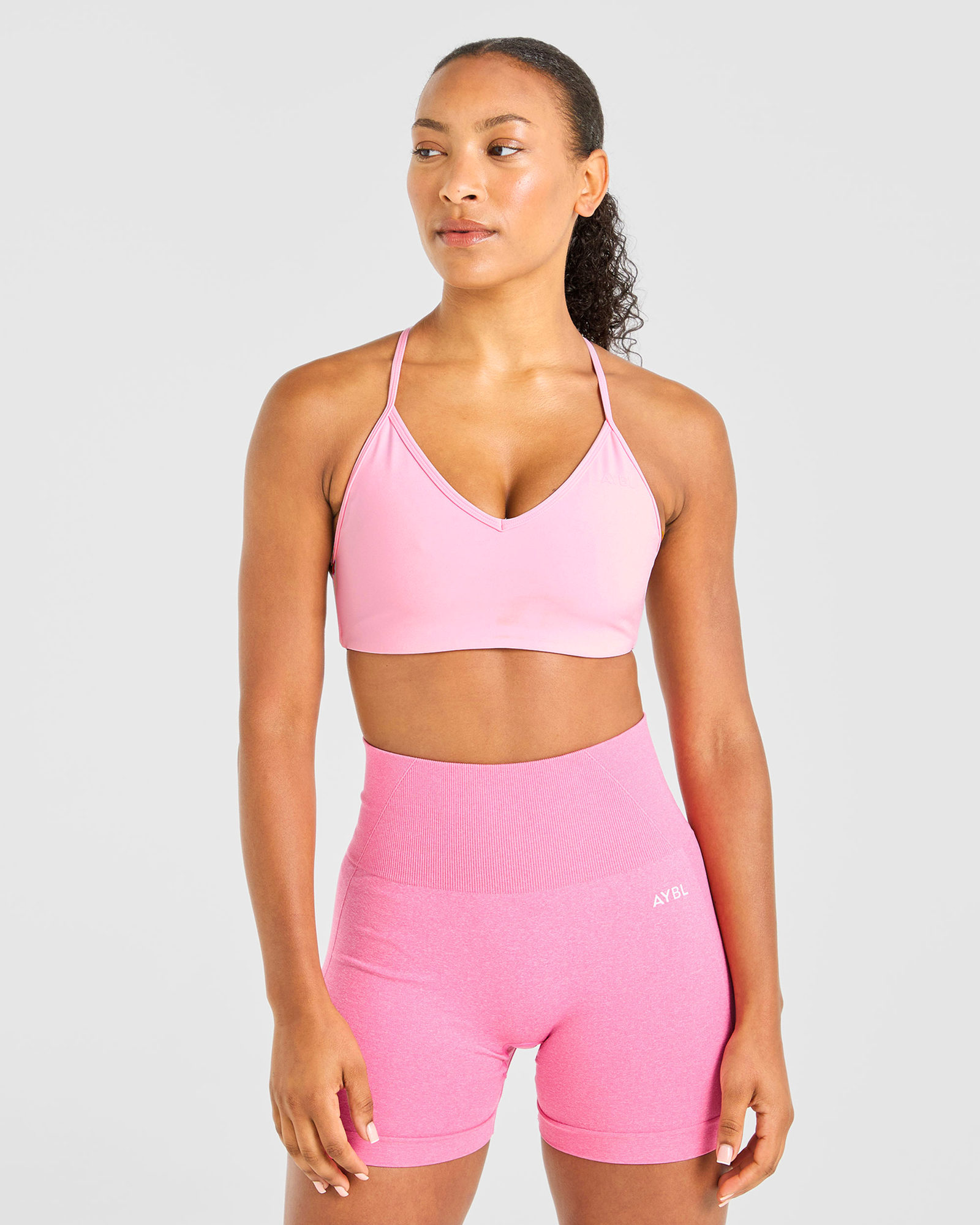 Essential Crossback Sports Bra - Baby Pink