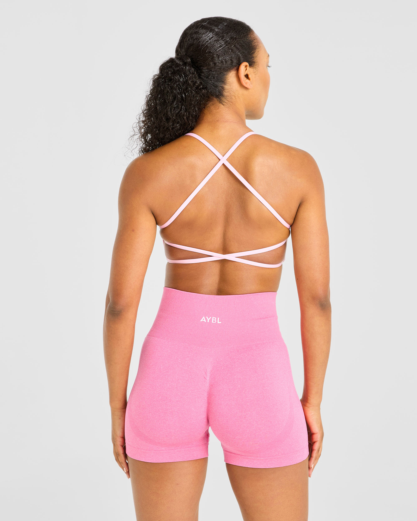 Essential Crossback Sports Bra - Baby Pink