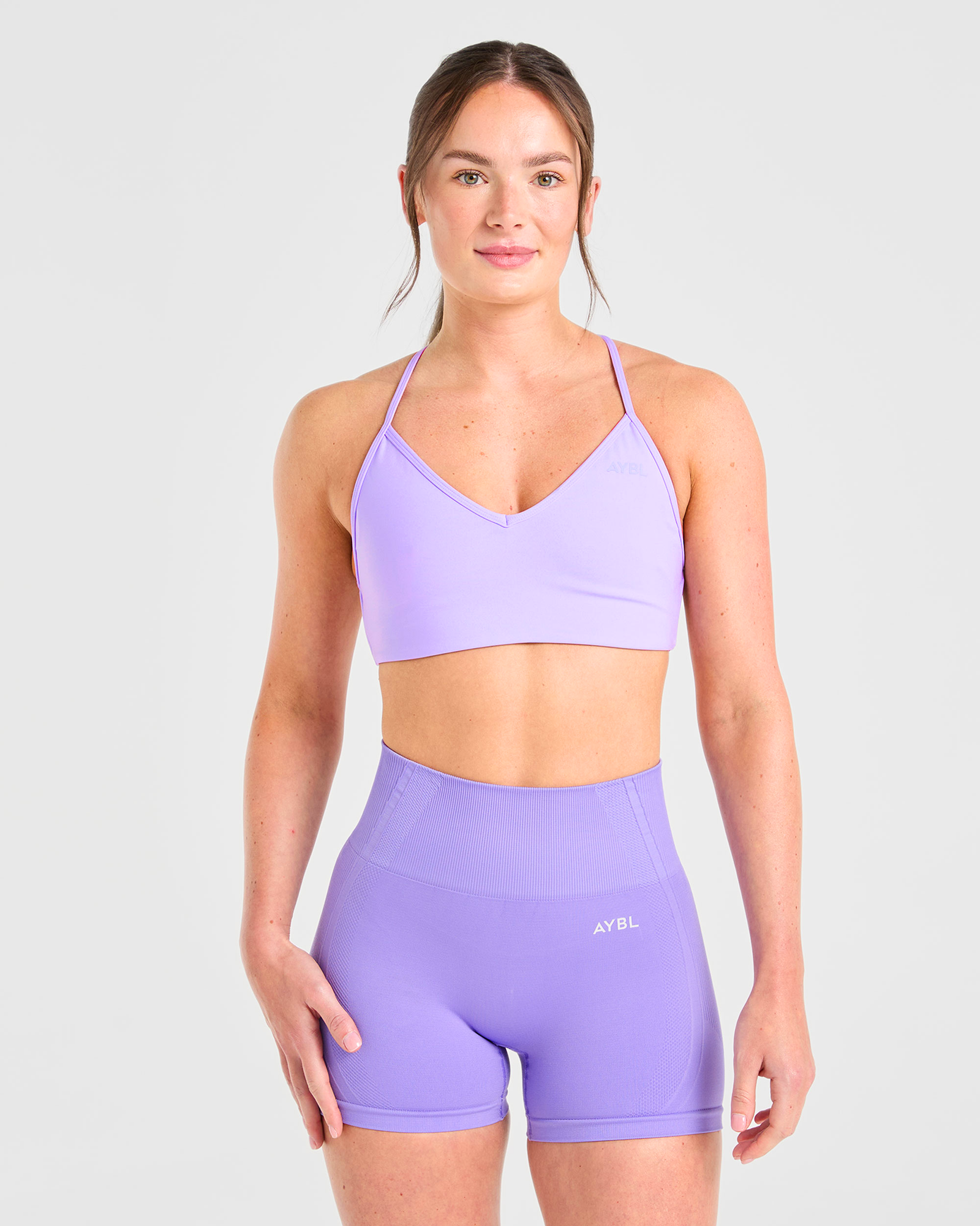 Essential Crossback Sports Bra - Pastel Purple
