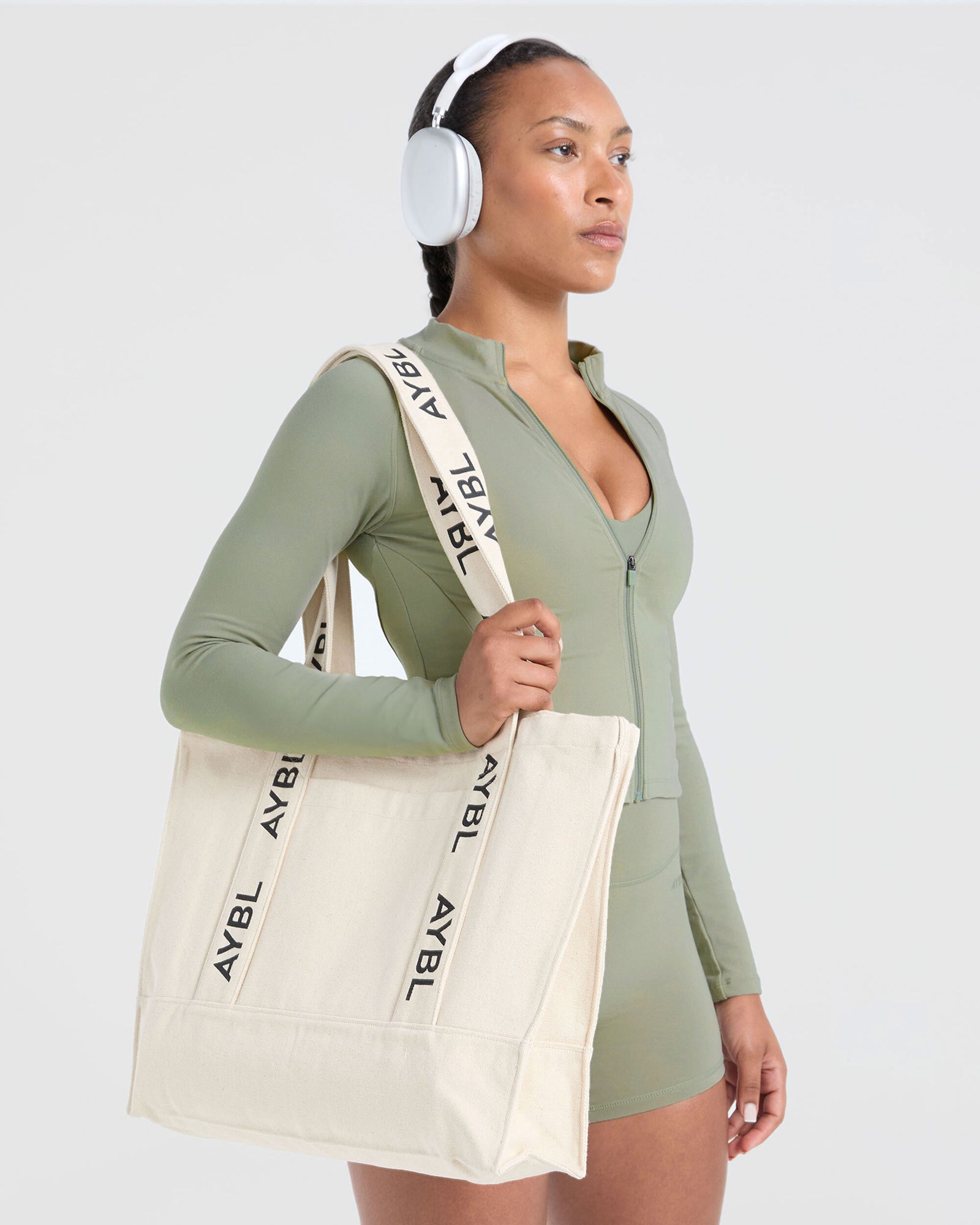 Branded Strap Tote Bag - Canvas