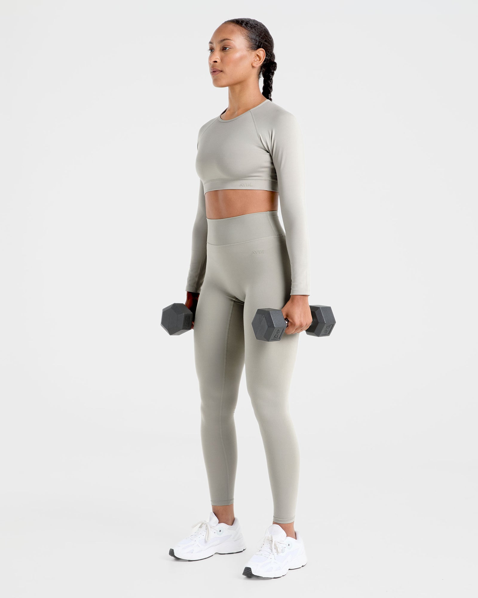 Staple Long Sleeve Crop Top - Washed Olive