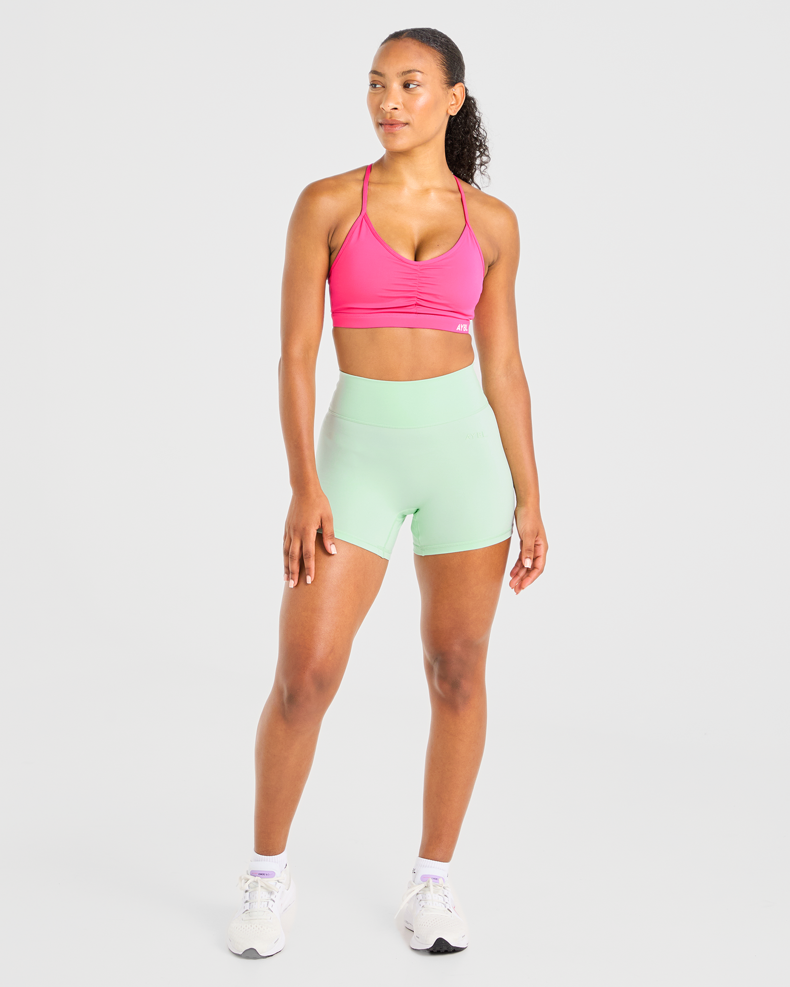 Essential Ruched Sports Bra - Hot Pink