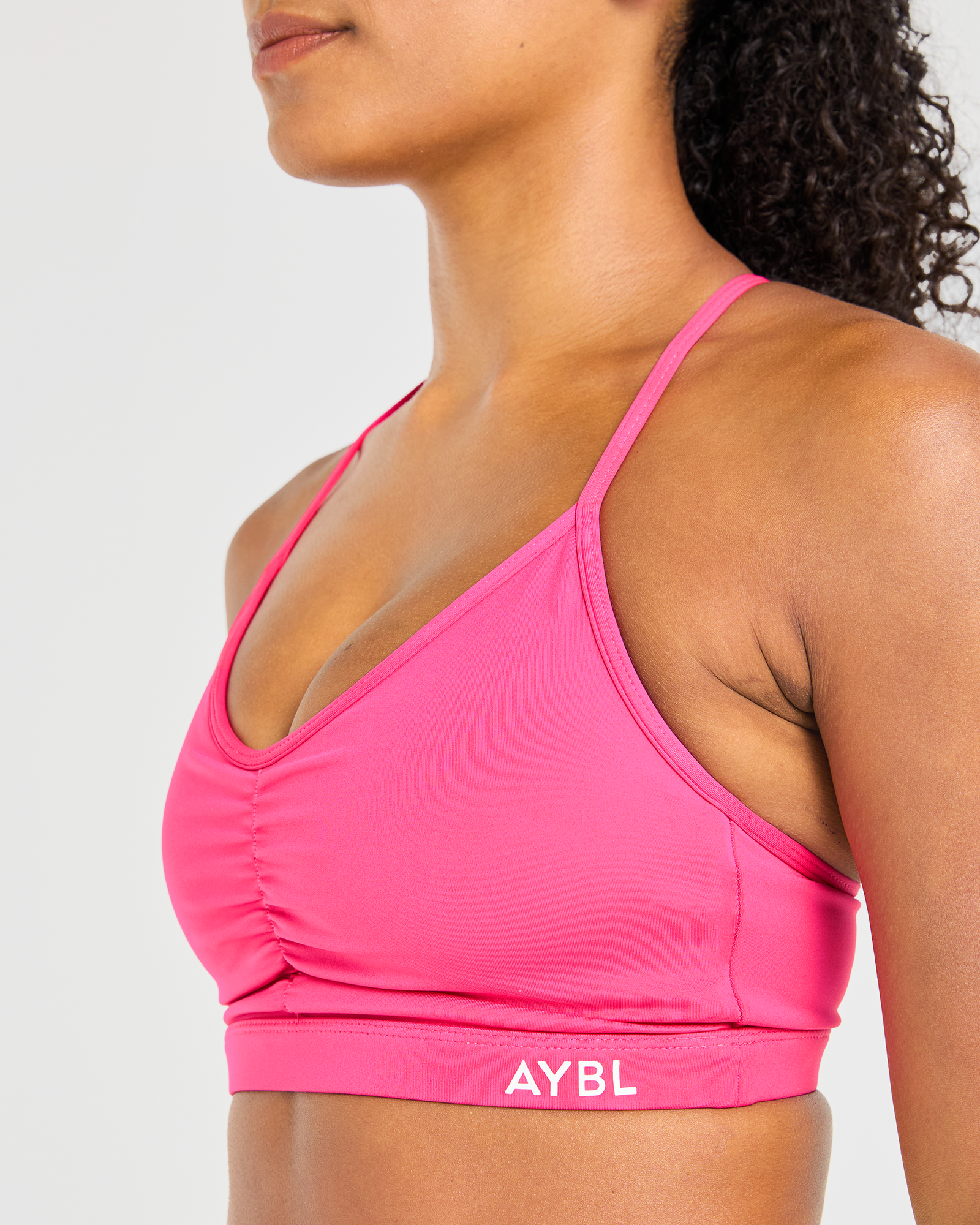 Essential Ruched Sports Bra - Hot Pink