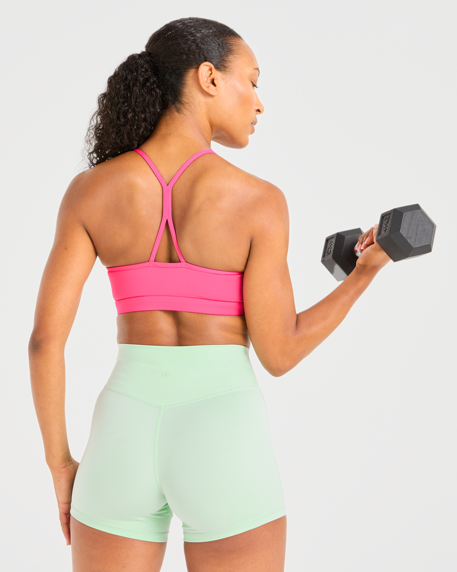 Essential Ruched Sports Bra - Hot Pink