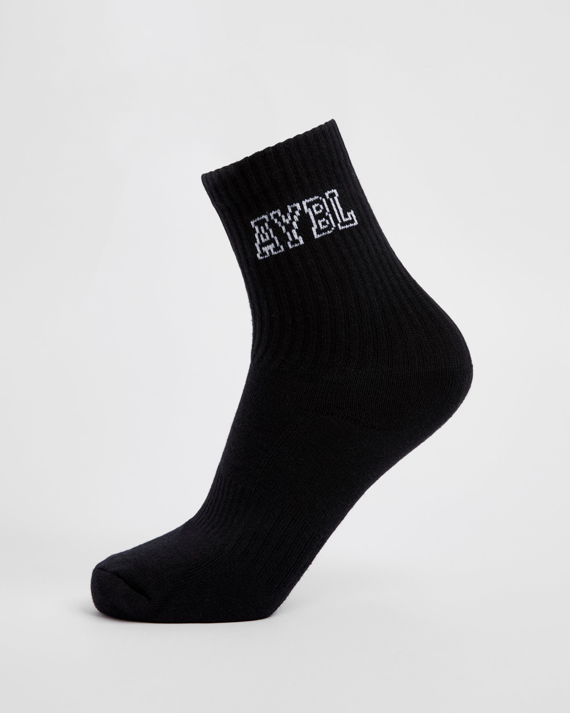 Varsity Crew Socks - Black - aybldev