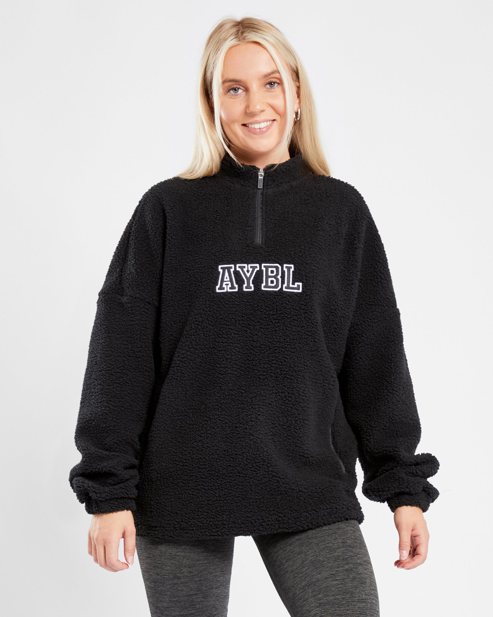 Varsity Oversized Fleece - Black - aybldev