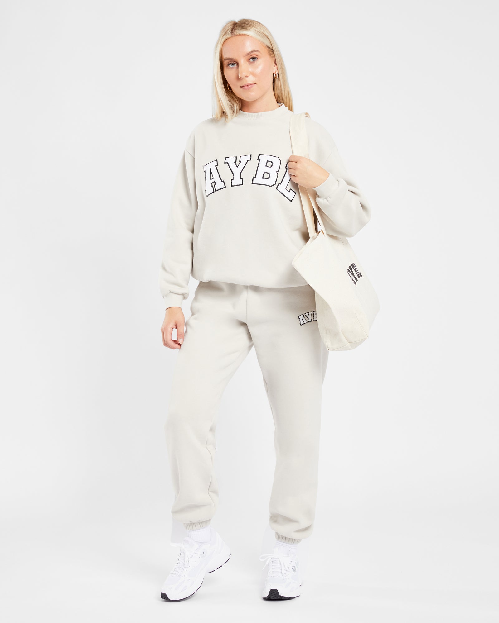 Varsity Oversized Joggers - Sand - aybldev
