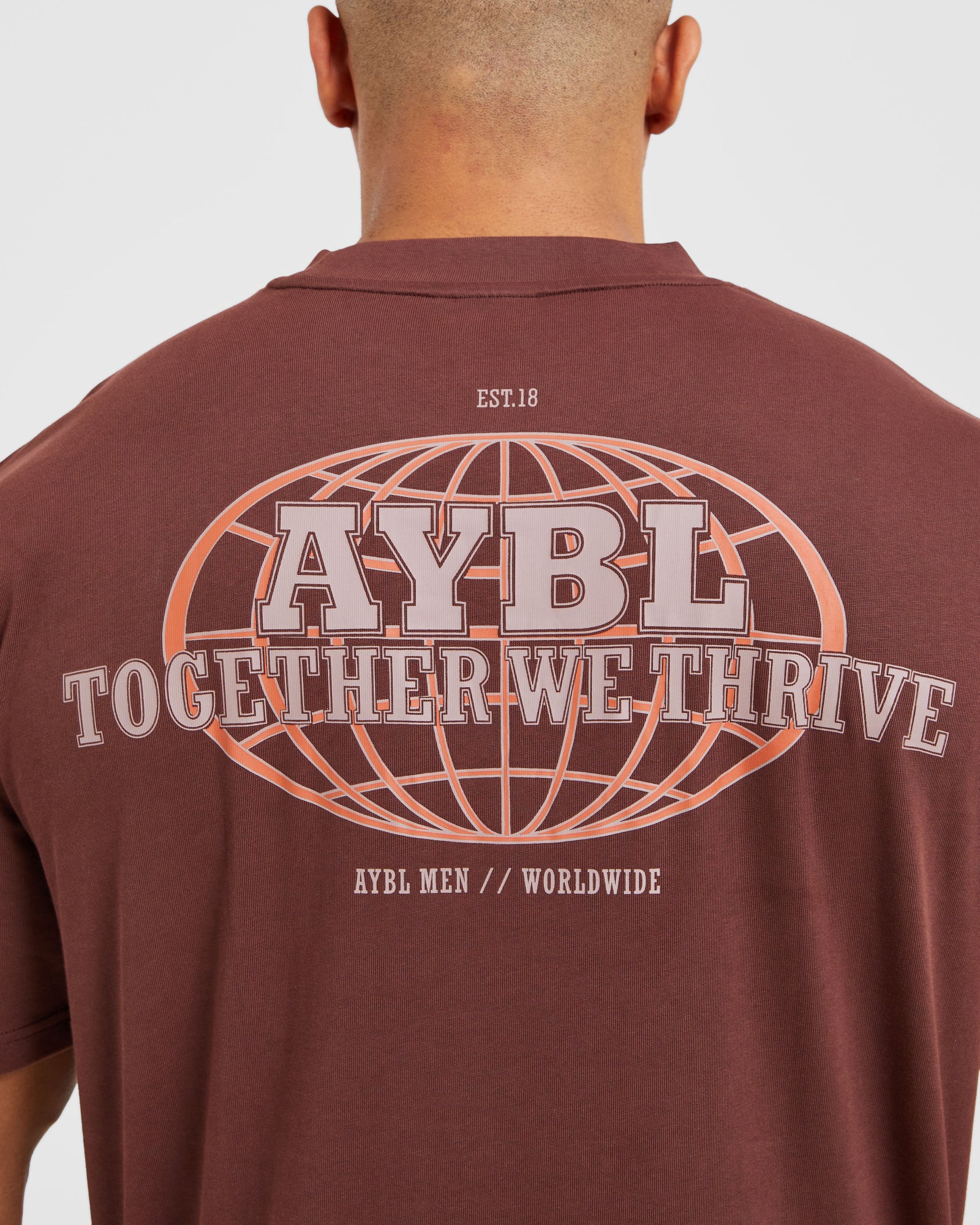 Global Oversized T Shirt - Burnt Red