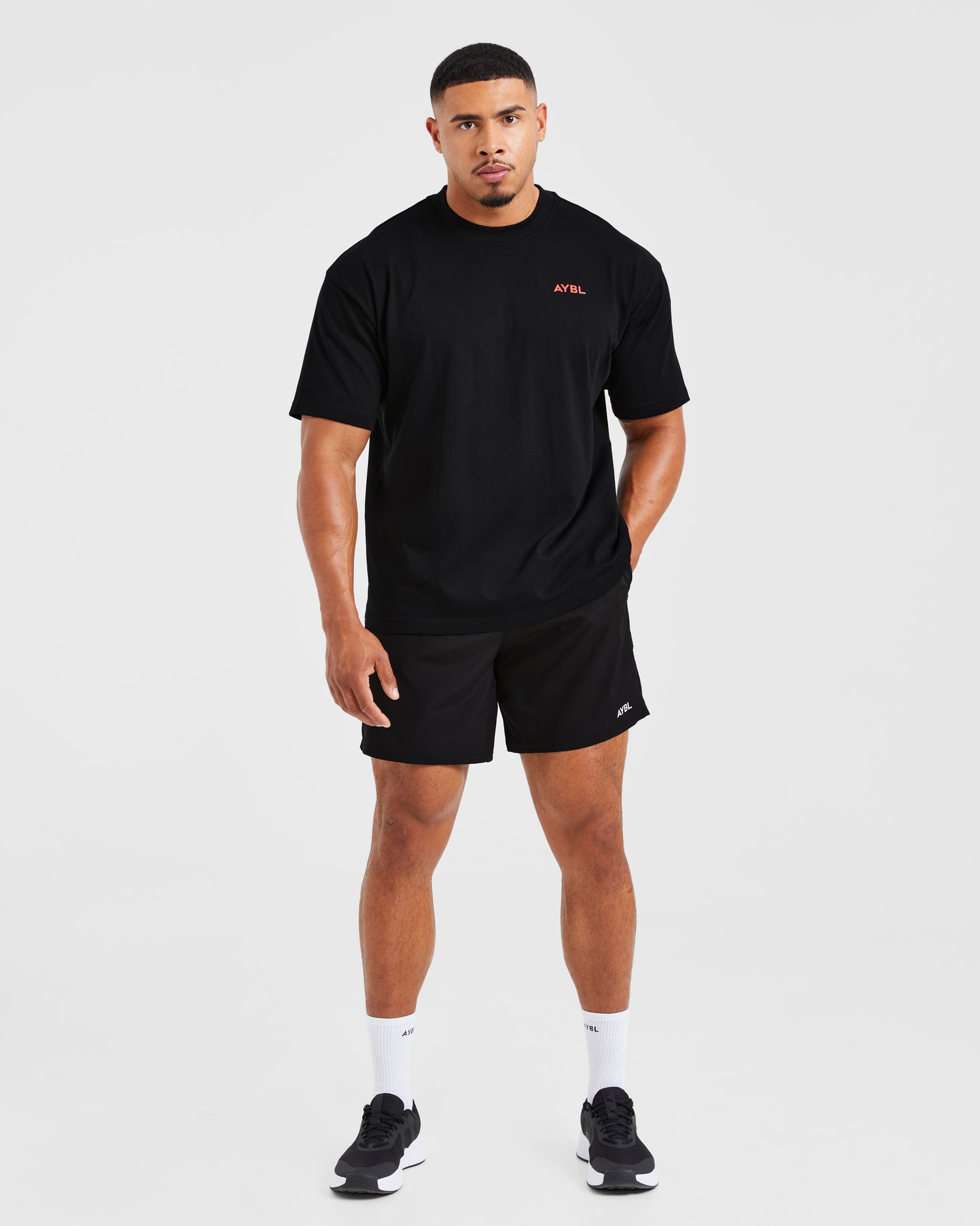 Essential Oversized T Shirt - Black/Red