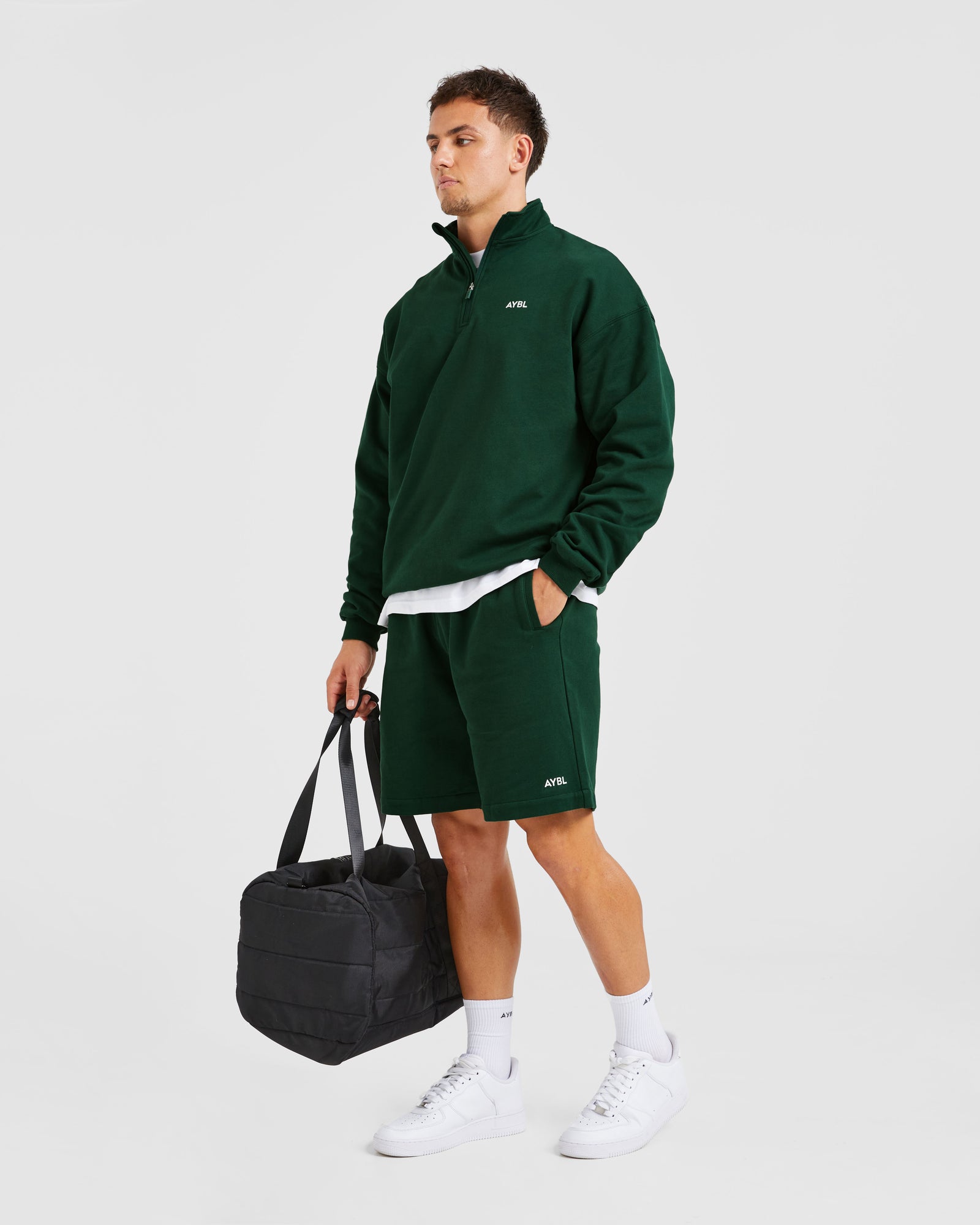 Rebound 1/4 Zip Pullover - Forest Green