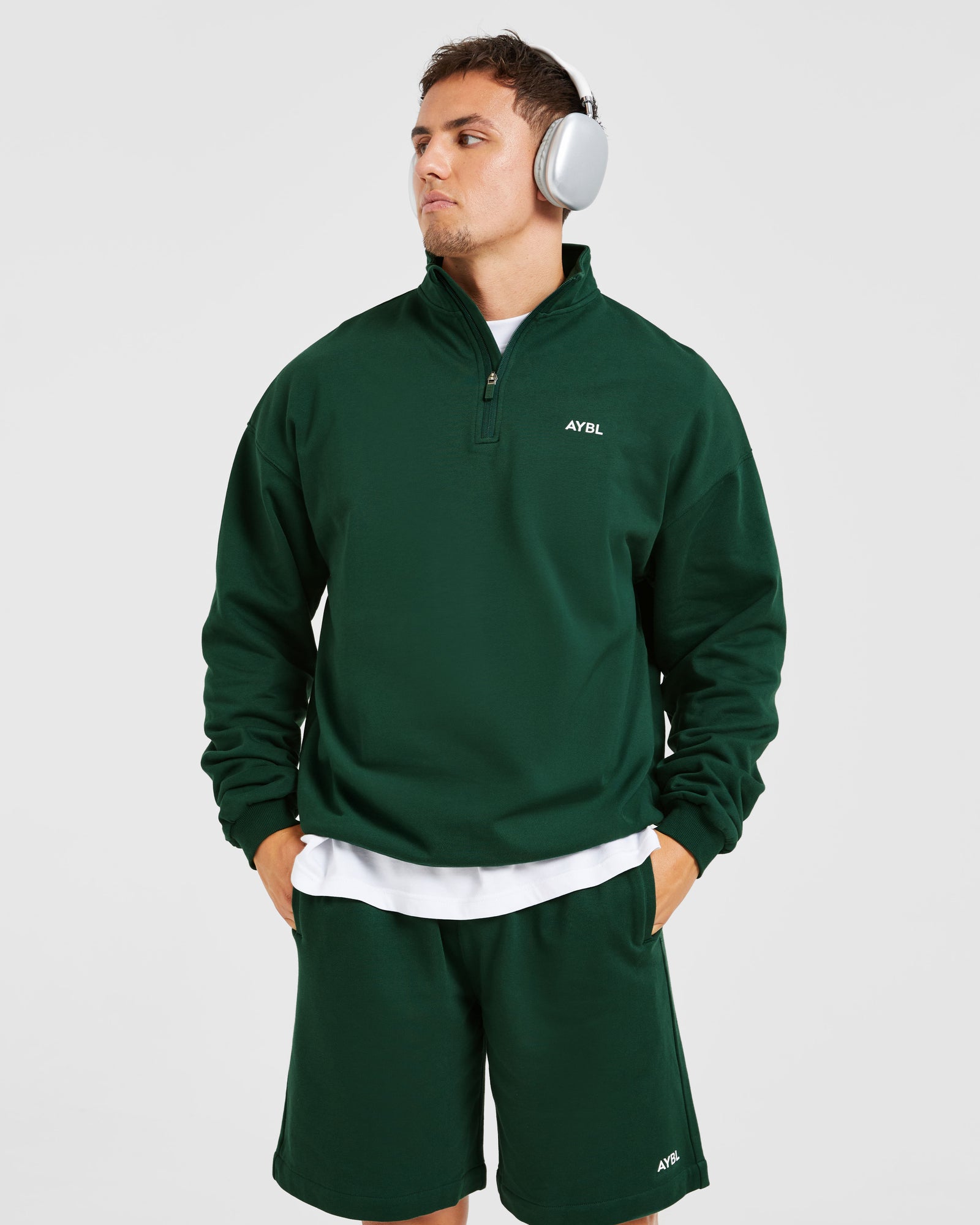 Rebound 1/4 Zip Pullover - Forest Green