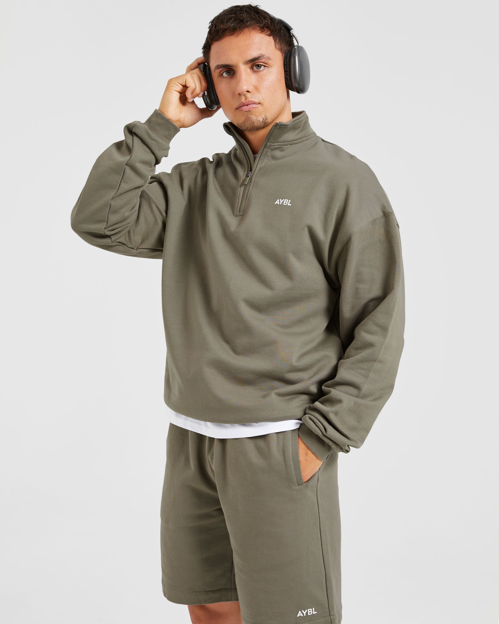Rebound 1/4 Zip Pullover - Dusky Olive