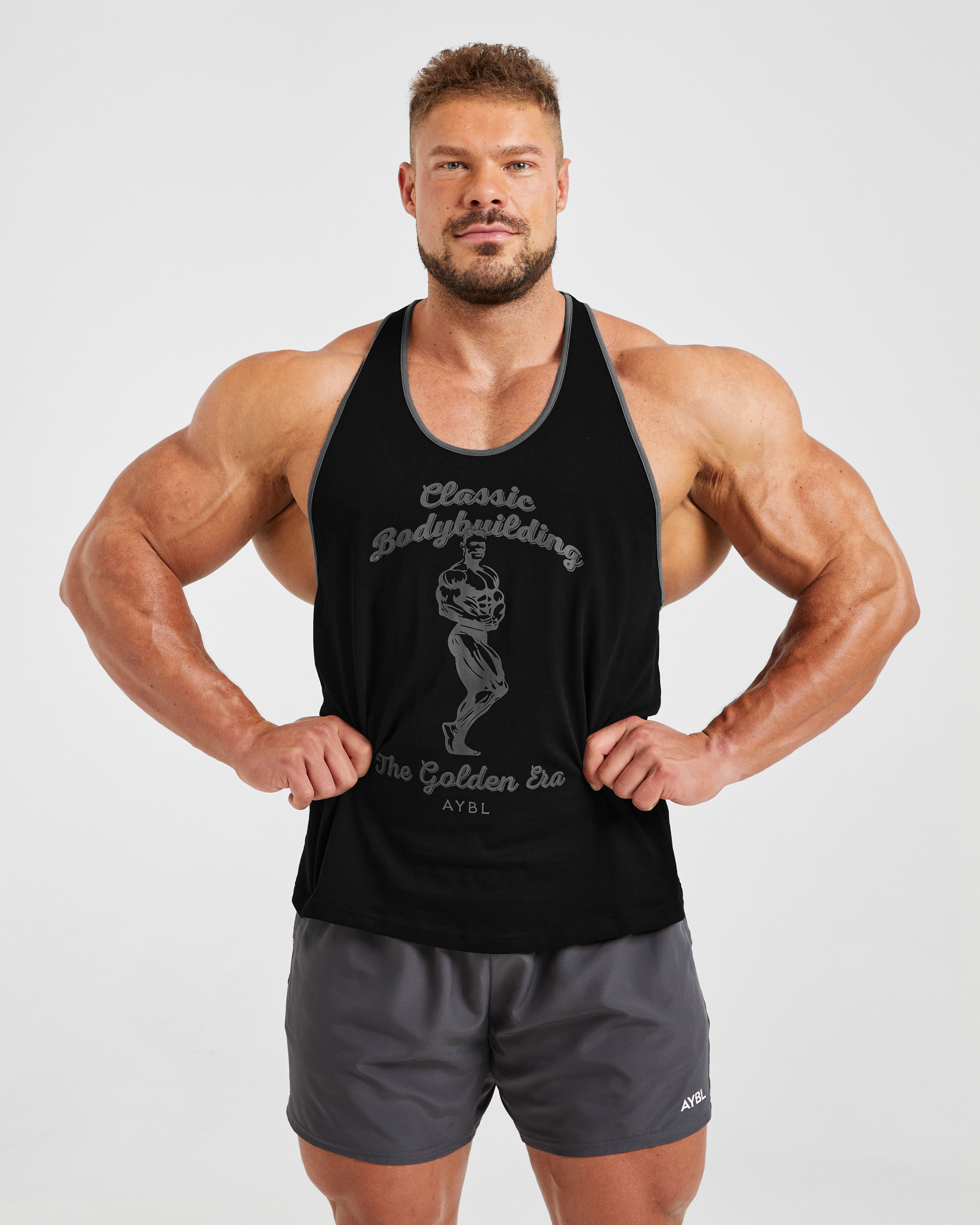 Wesley Vissers X Classic Bodybuilding Stringer - Black/Charcoal