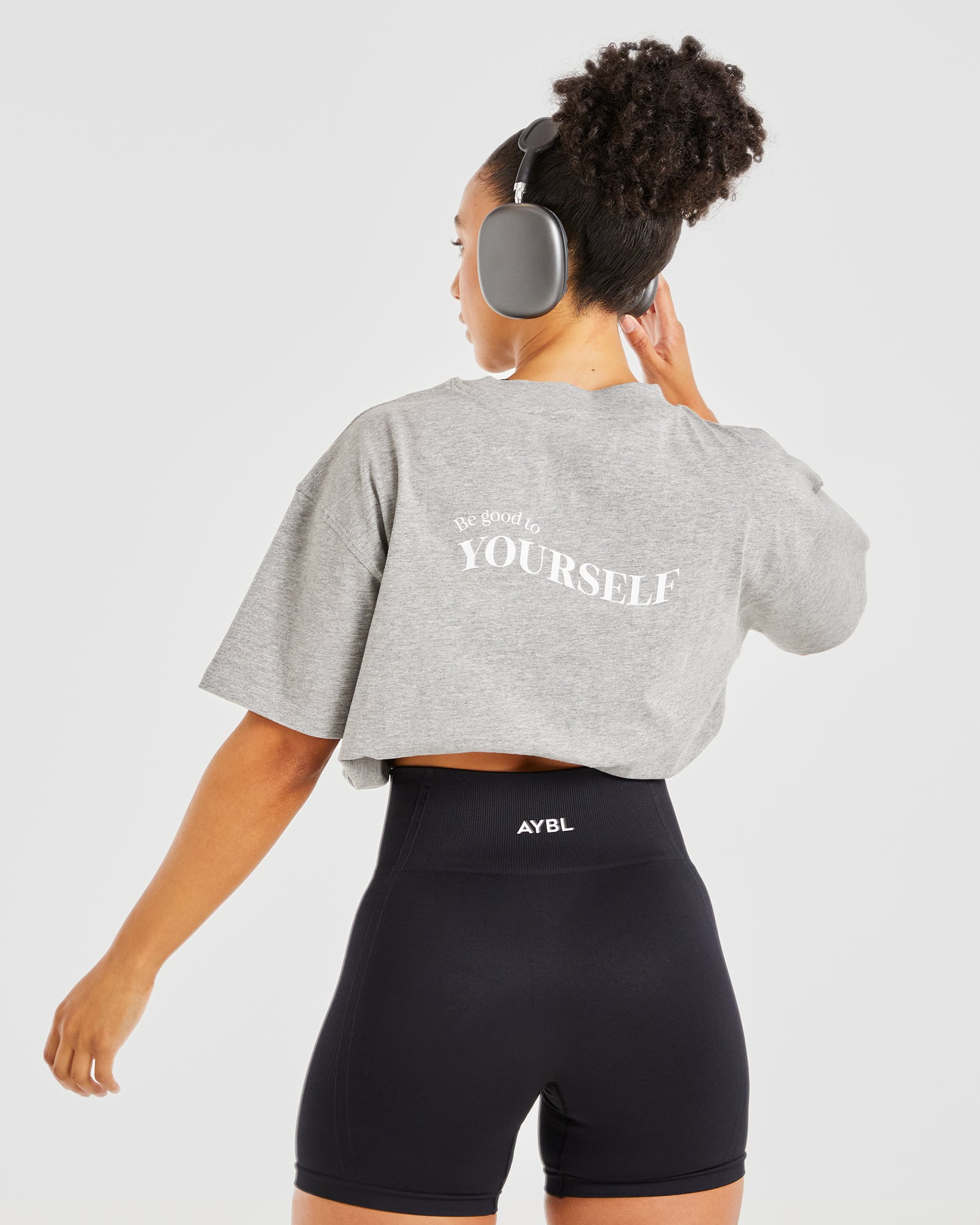 Be Good To Yourself Oversized T Shirt - Heather Grey/White