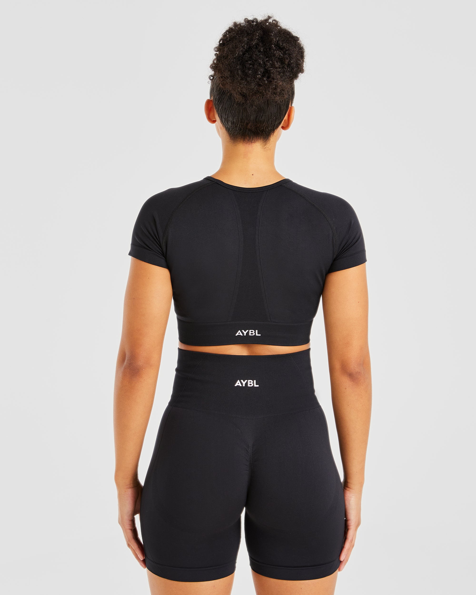 Empower Seamless Crop Top - Black - aybldev