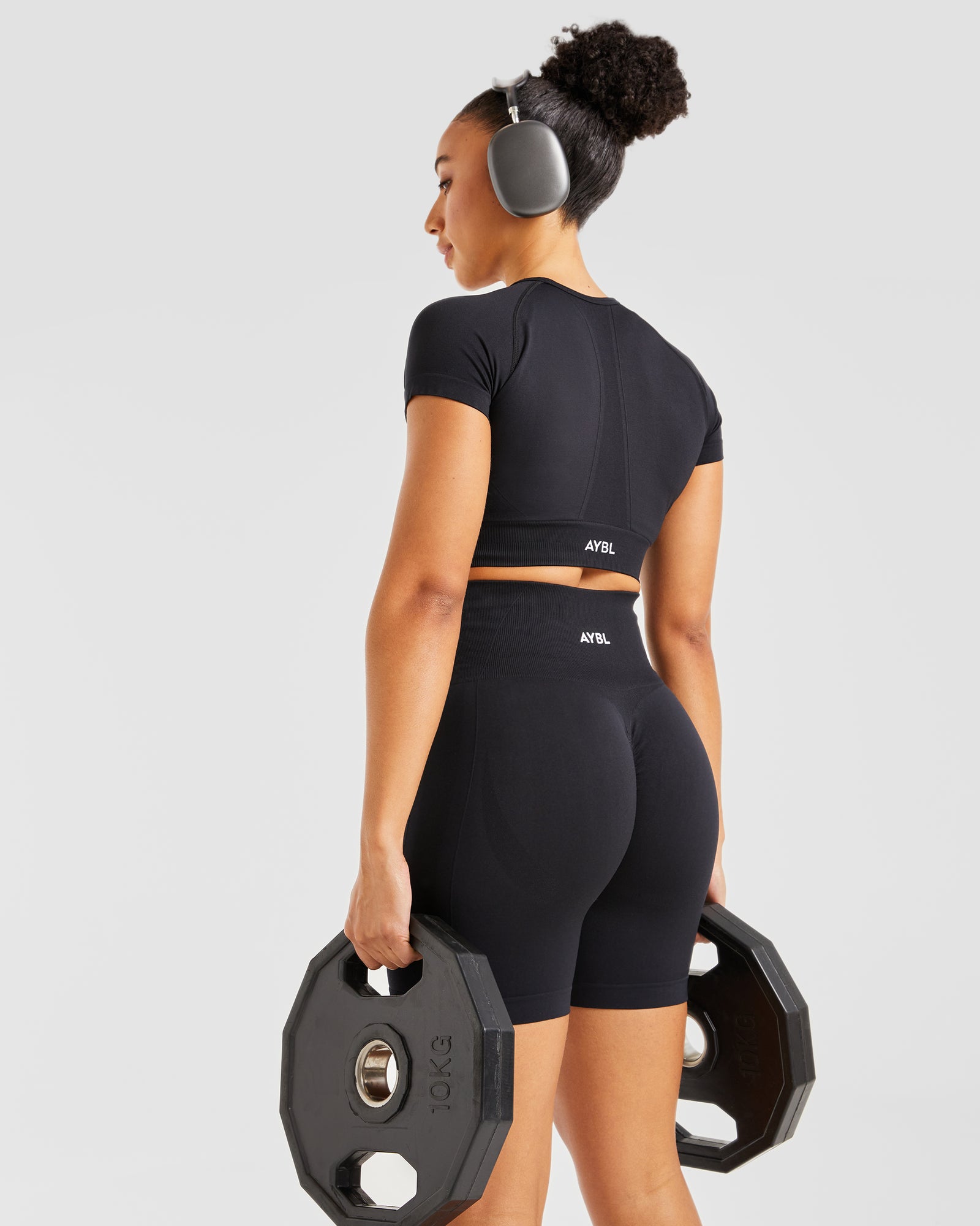 Empower Seamless Crop Top - Black - aybldev