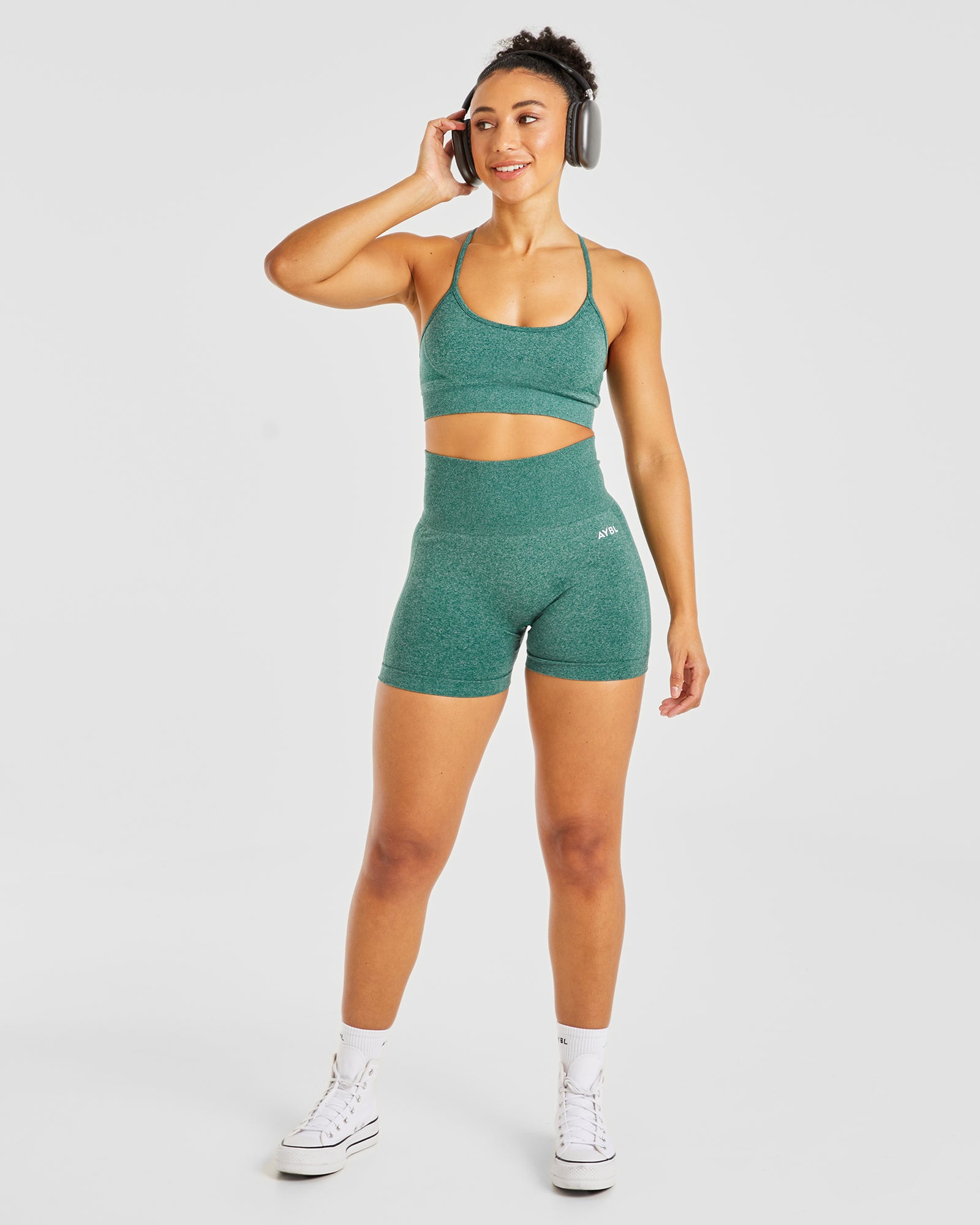 Empower Seamless Shorts - Forest Green Marl - aybldev
