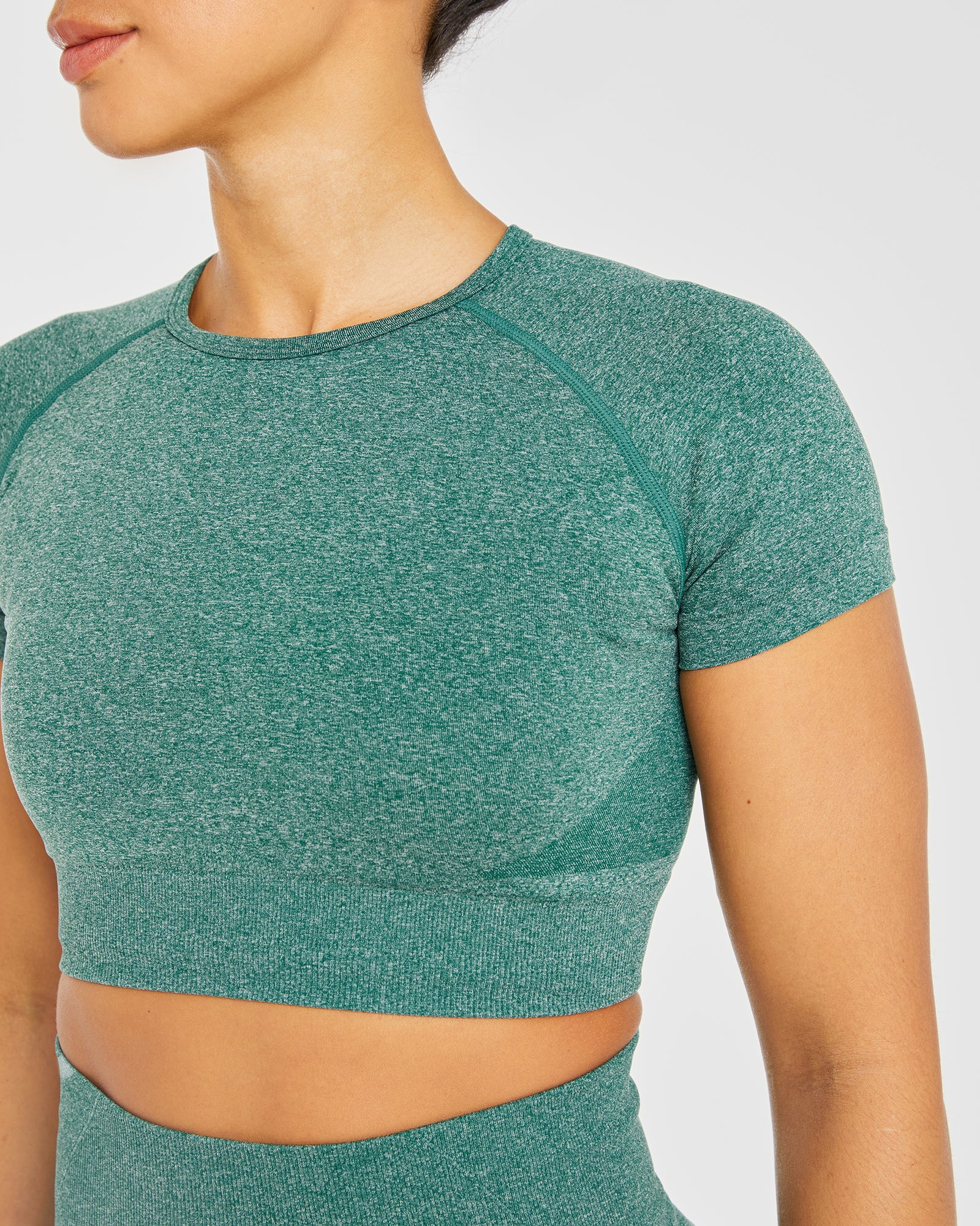 Empower Seamless Crop Top - Forest Green Marl - aybldev