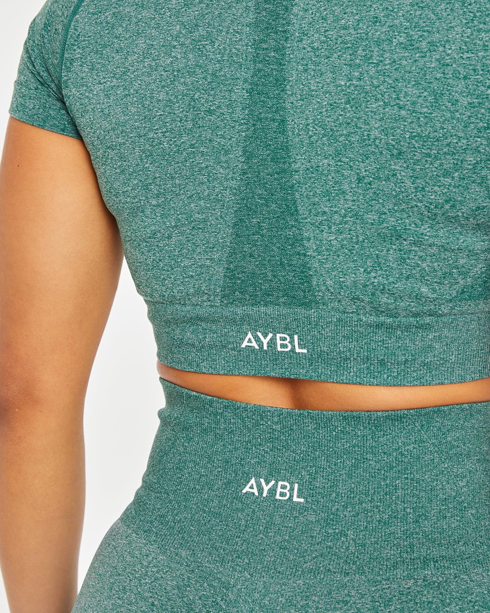 Empower Seamless Crop Top - Forest Green Marl - aybldev
