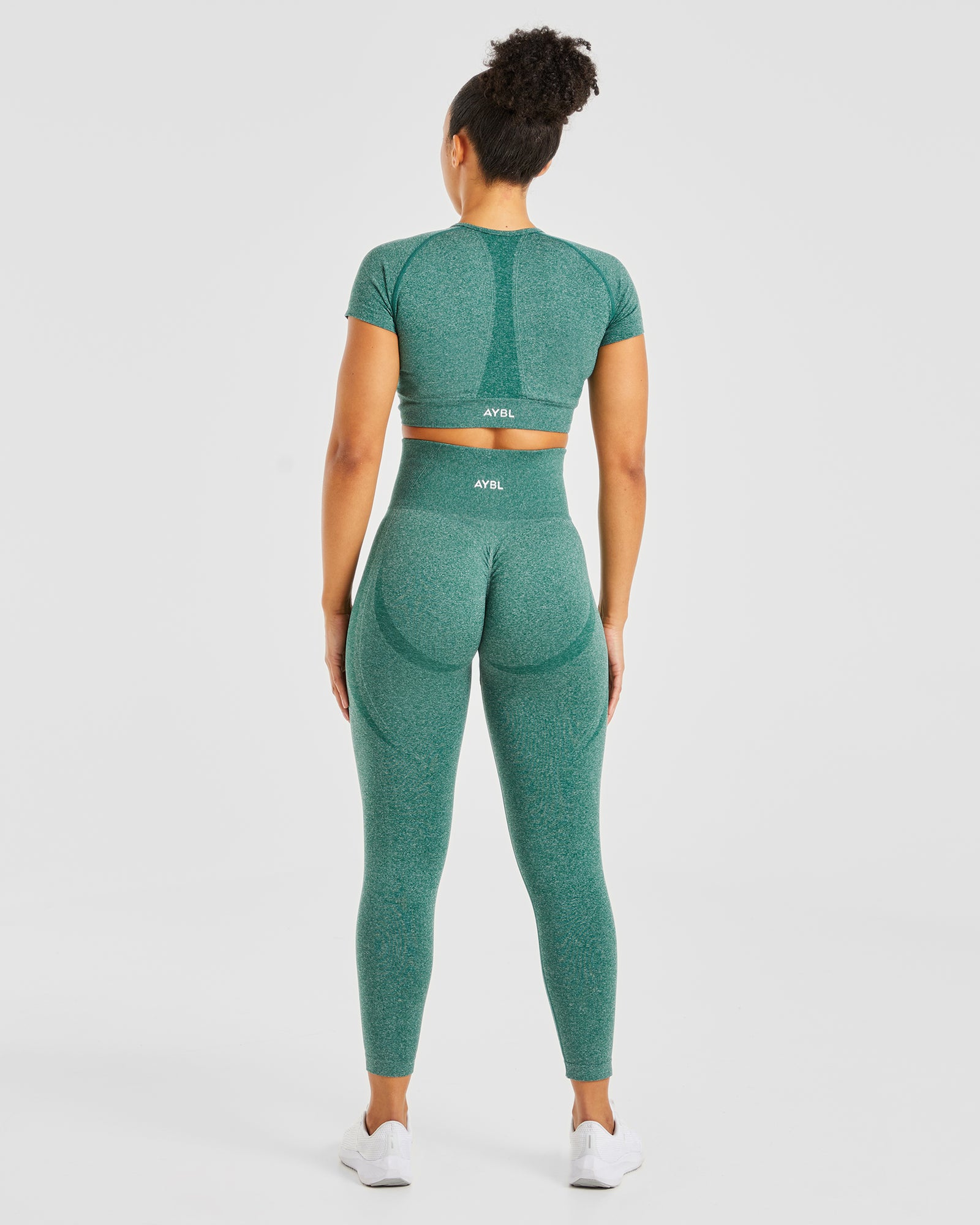 Empower Seamless Crop Top - Forest Green Marl - aybldev