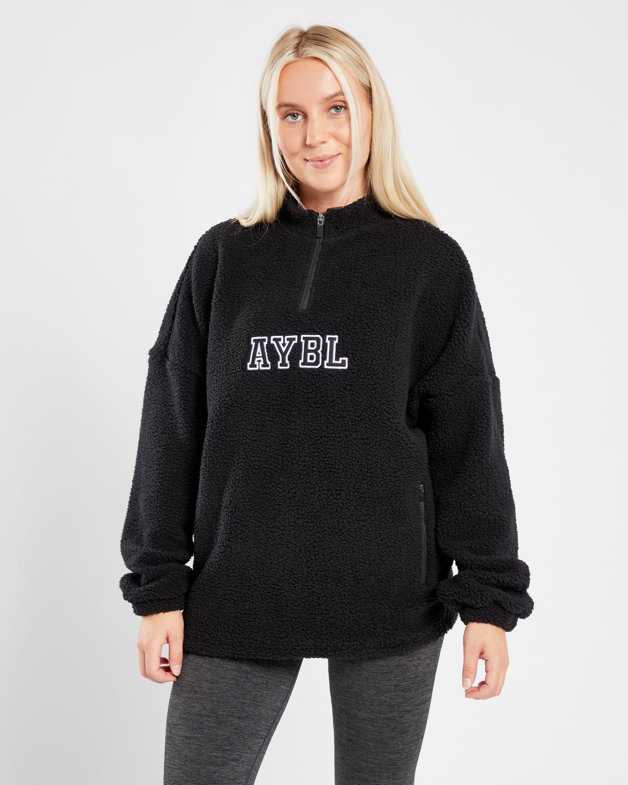 Varsity Oversized Fleece - Black - aybldev