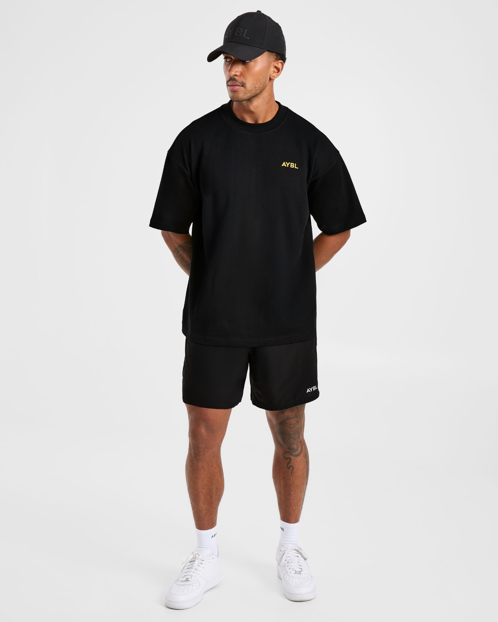 Essential Oversized T Shirt - Black/Mango Yellow