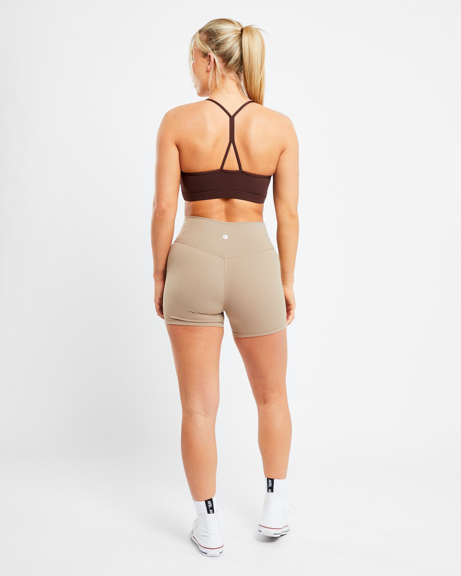 Essential Ruched Sports Bra - Chocolate Brown - aybldev