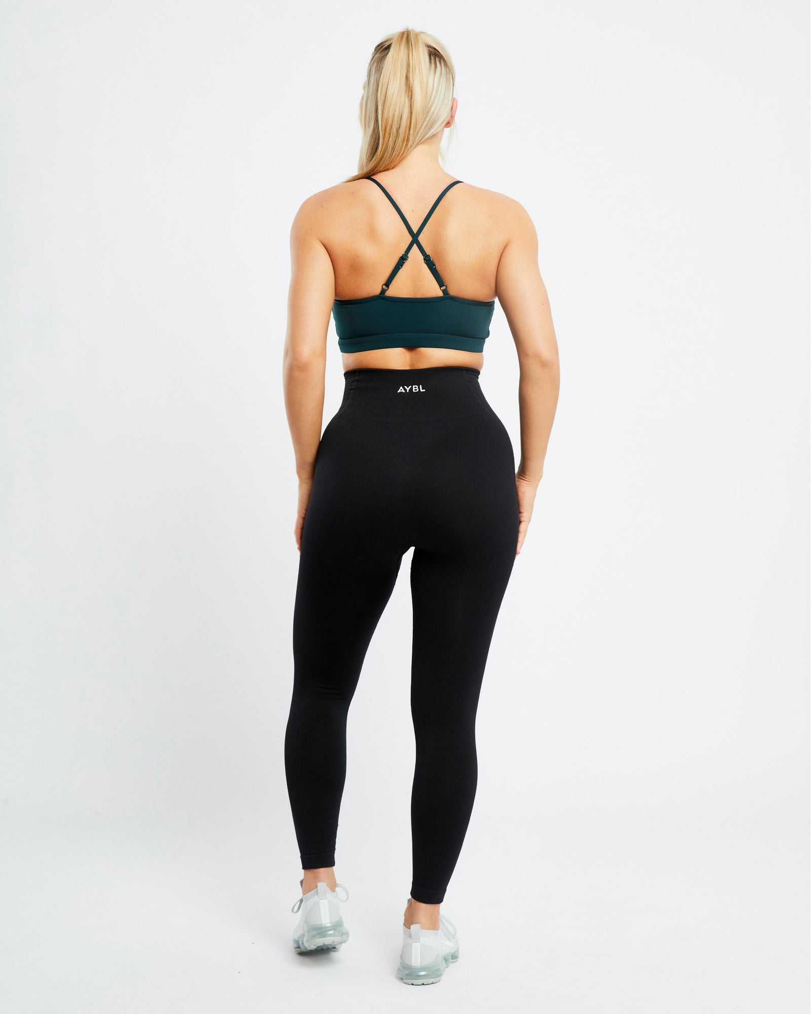 Essential V Neck Sports Bra - Forest Green - aybldev