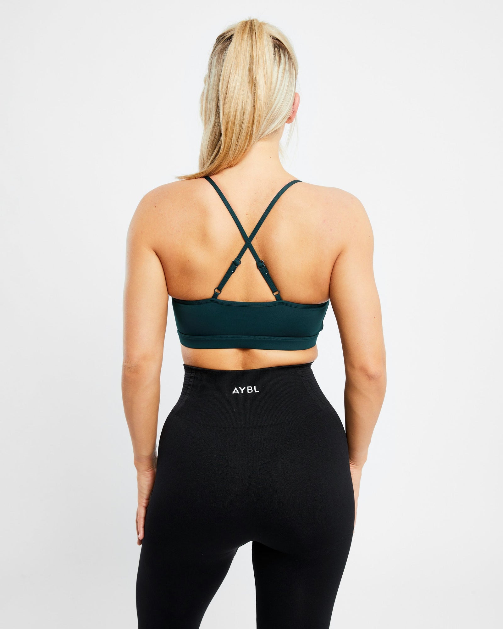 Essential V Neck Sports Bra - Forest Green - aybldev