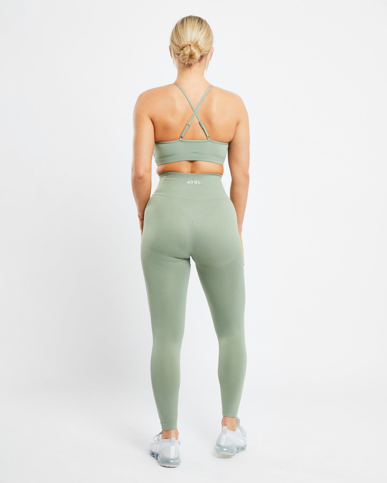 Essential V Neck Sports Bra - Olive Green - aybldev