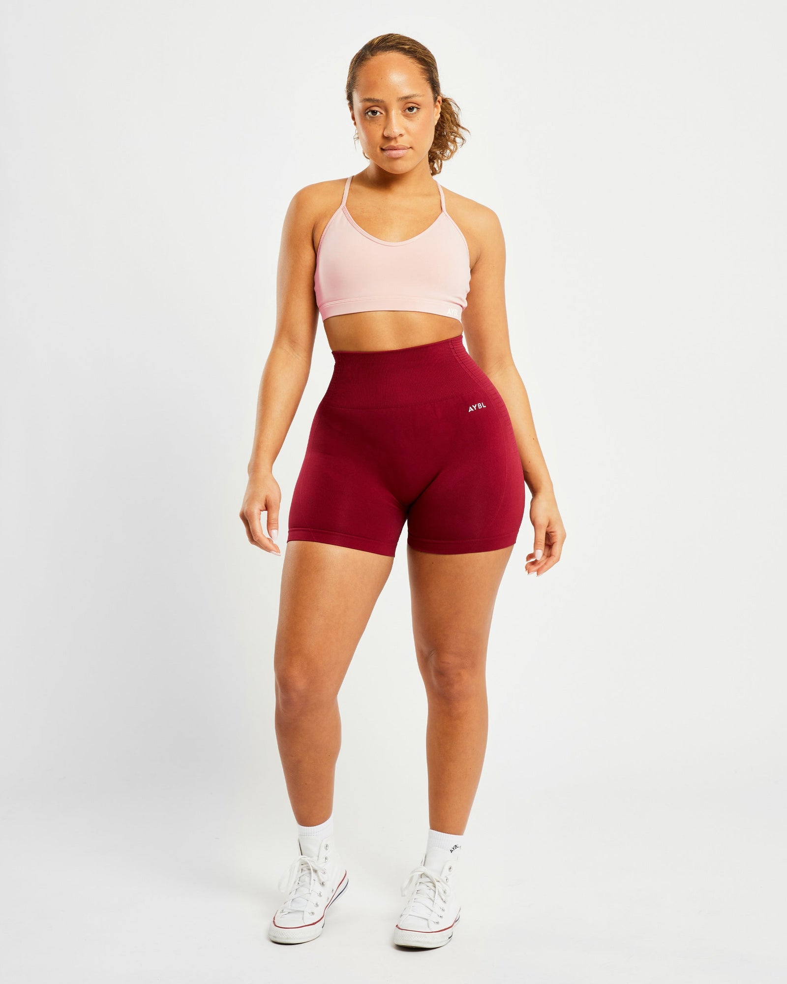 Essential V Neck Sports Bra - Dusty Pink - aybldev