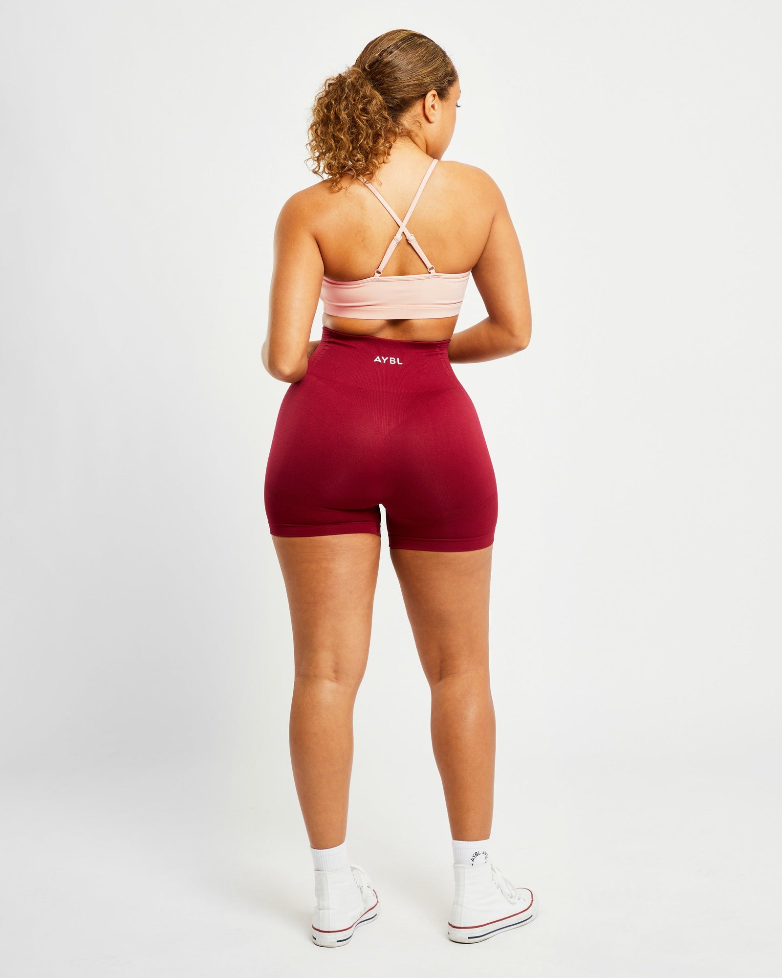 Essential V Neck Sports Bra - Dusty Pink - aybldev