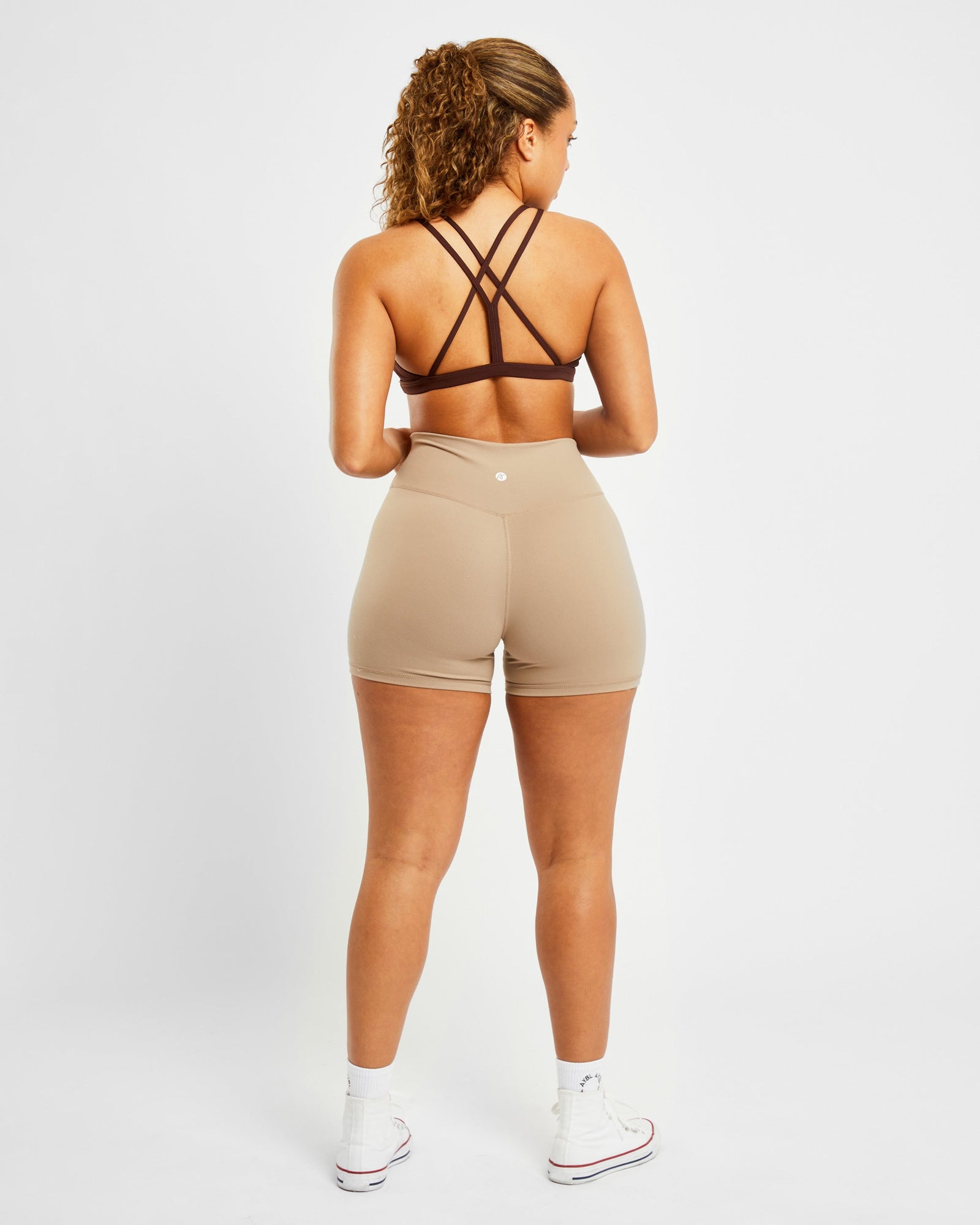 Essential Strappy Sports Bra - Chocolate Brown - aybldev