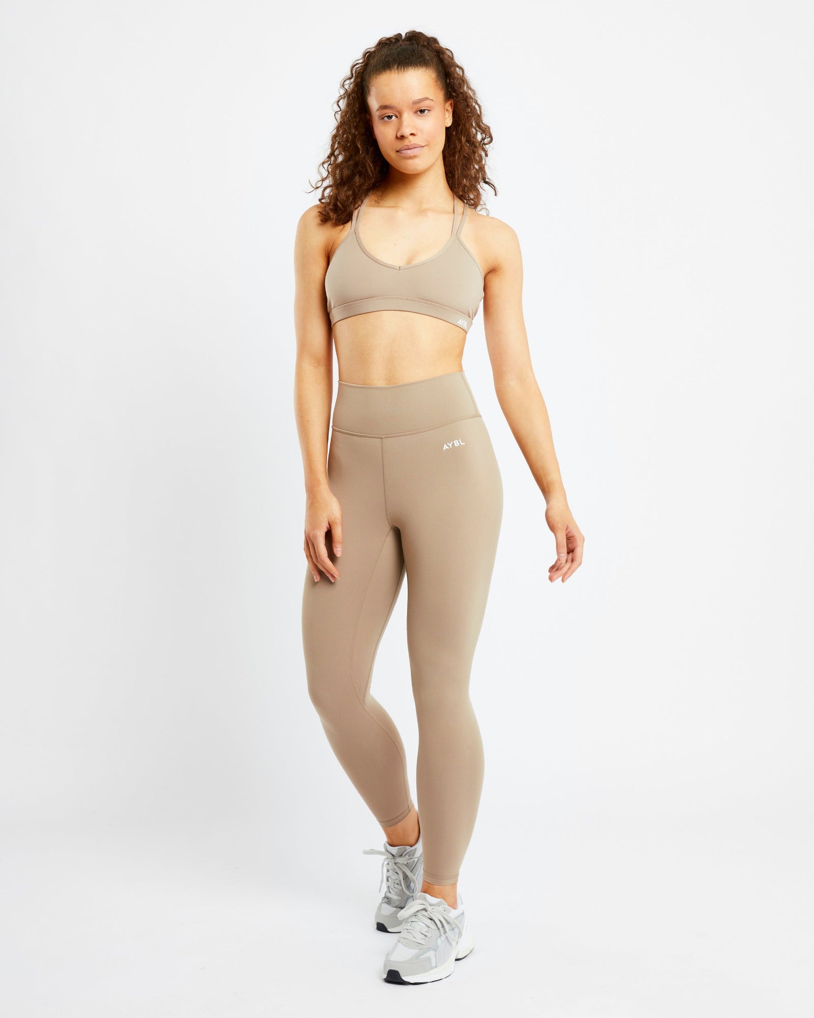 Essential Strappy Sports Bra - Mocha - aybldev
