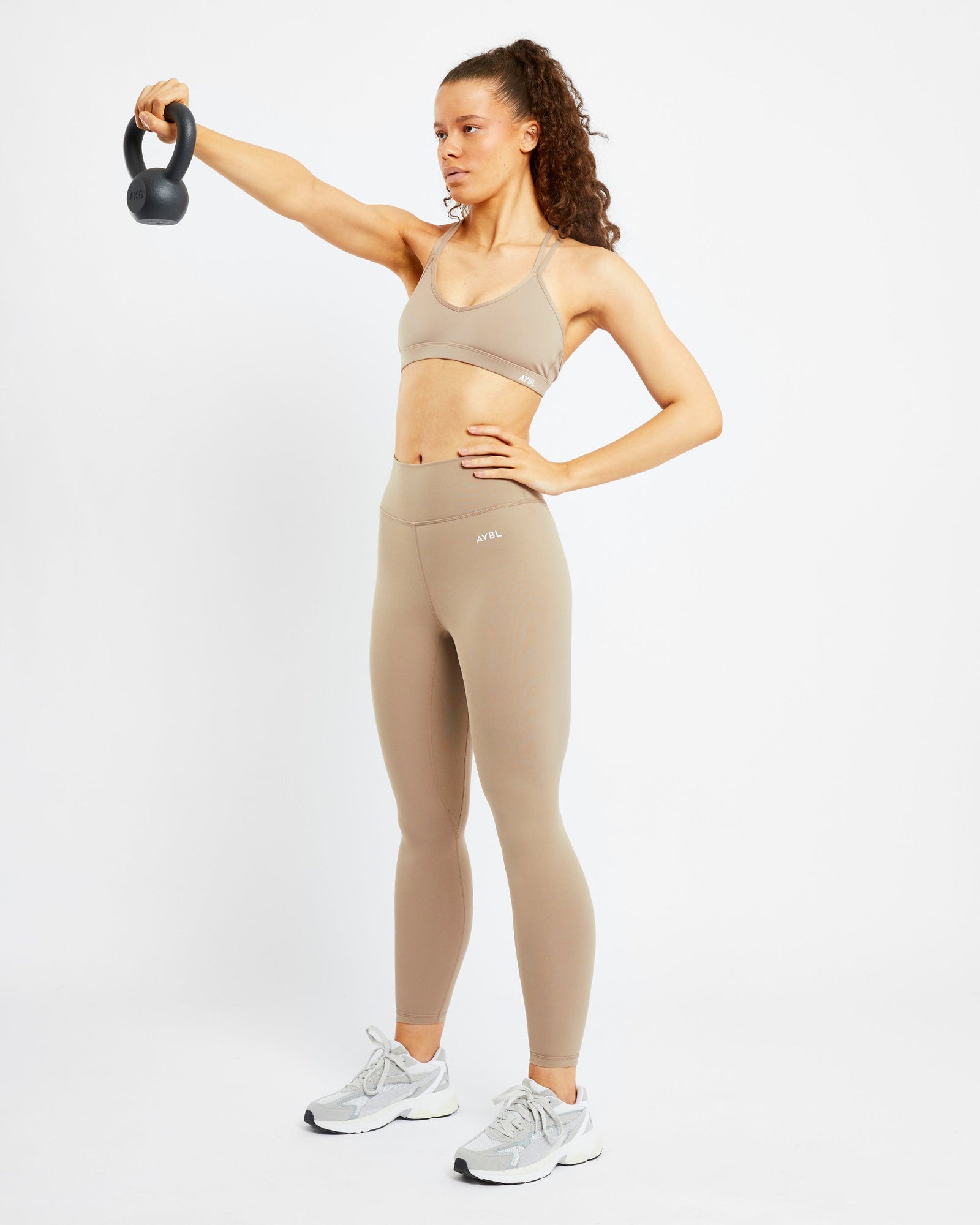 Essential Strappy Sports Bra - Mocha - aybldev