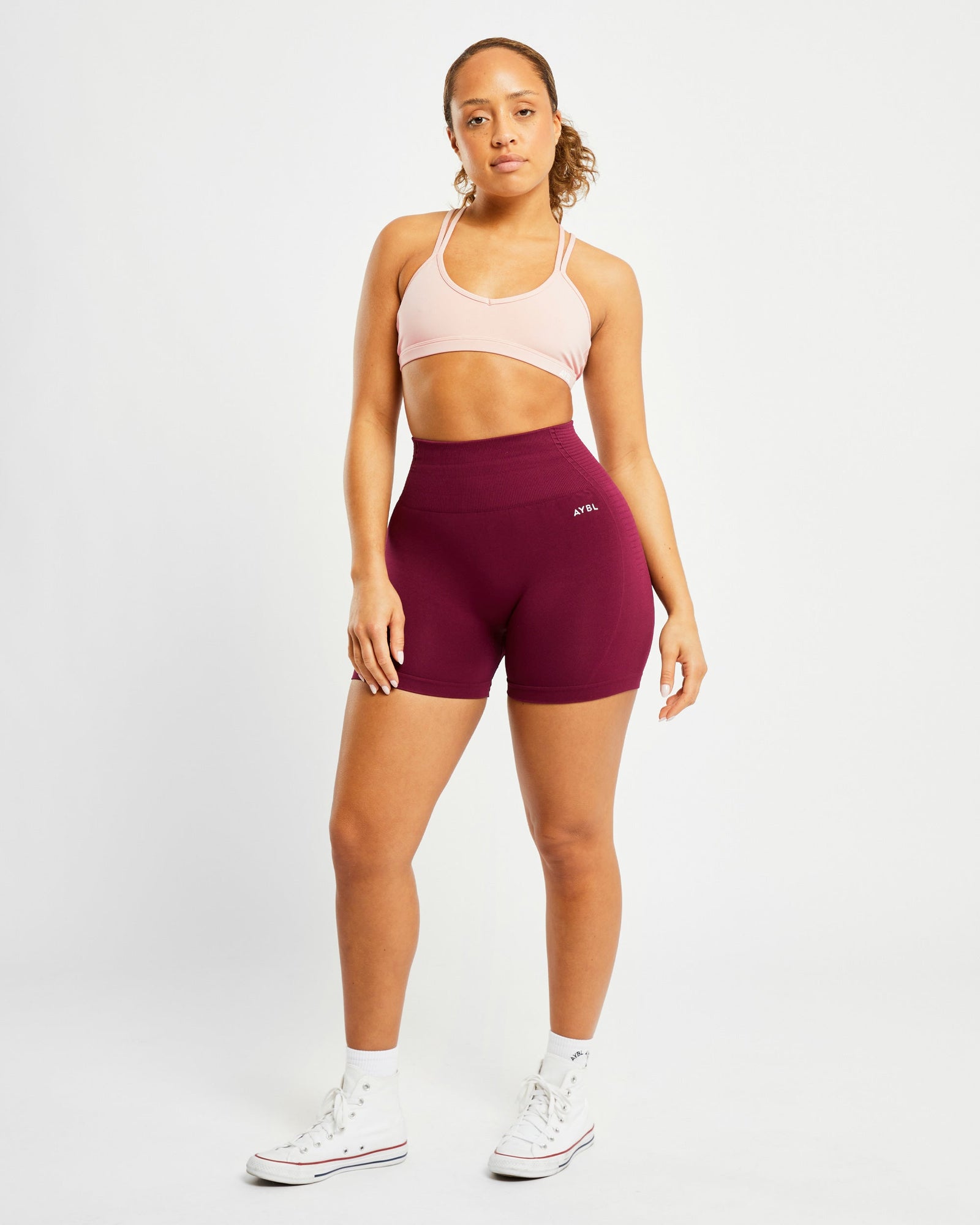 Essential Strappy Sports Bra - Dusty Pink - aybldev