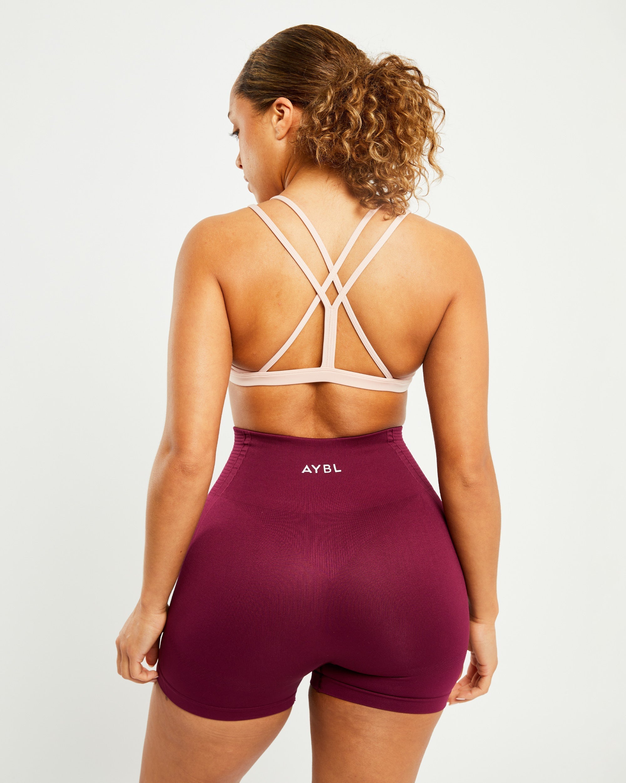 Essential Strappy Sports Bra - Dusty Pink - aybldev