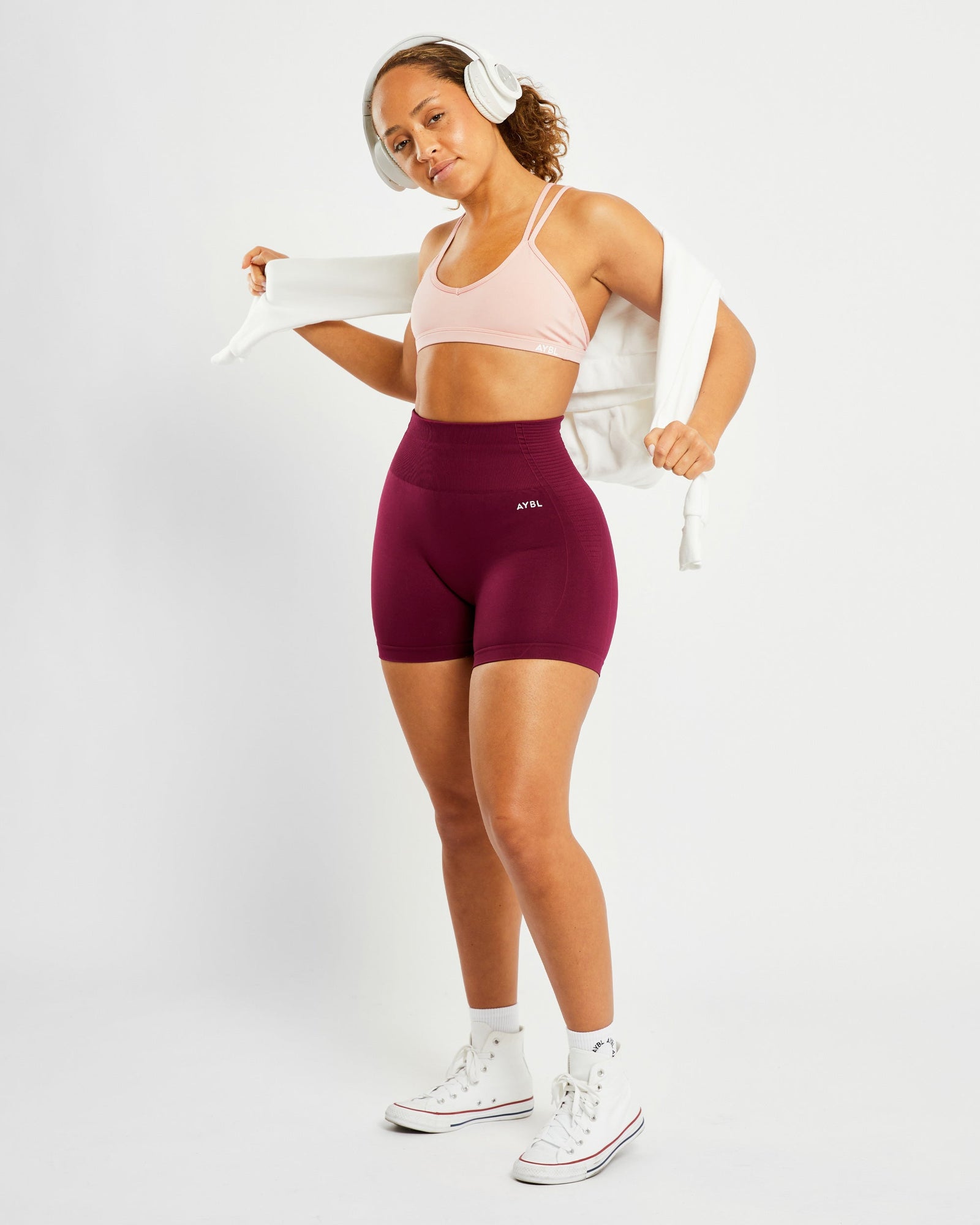 Essential Strappy Sports Bra - Dusty Pink - aybldev