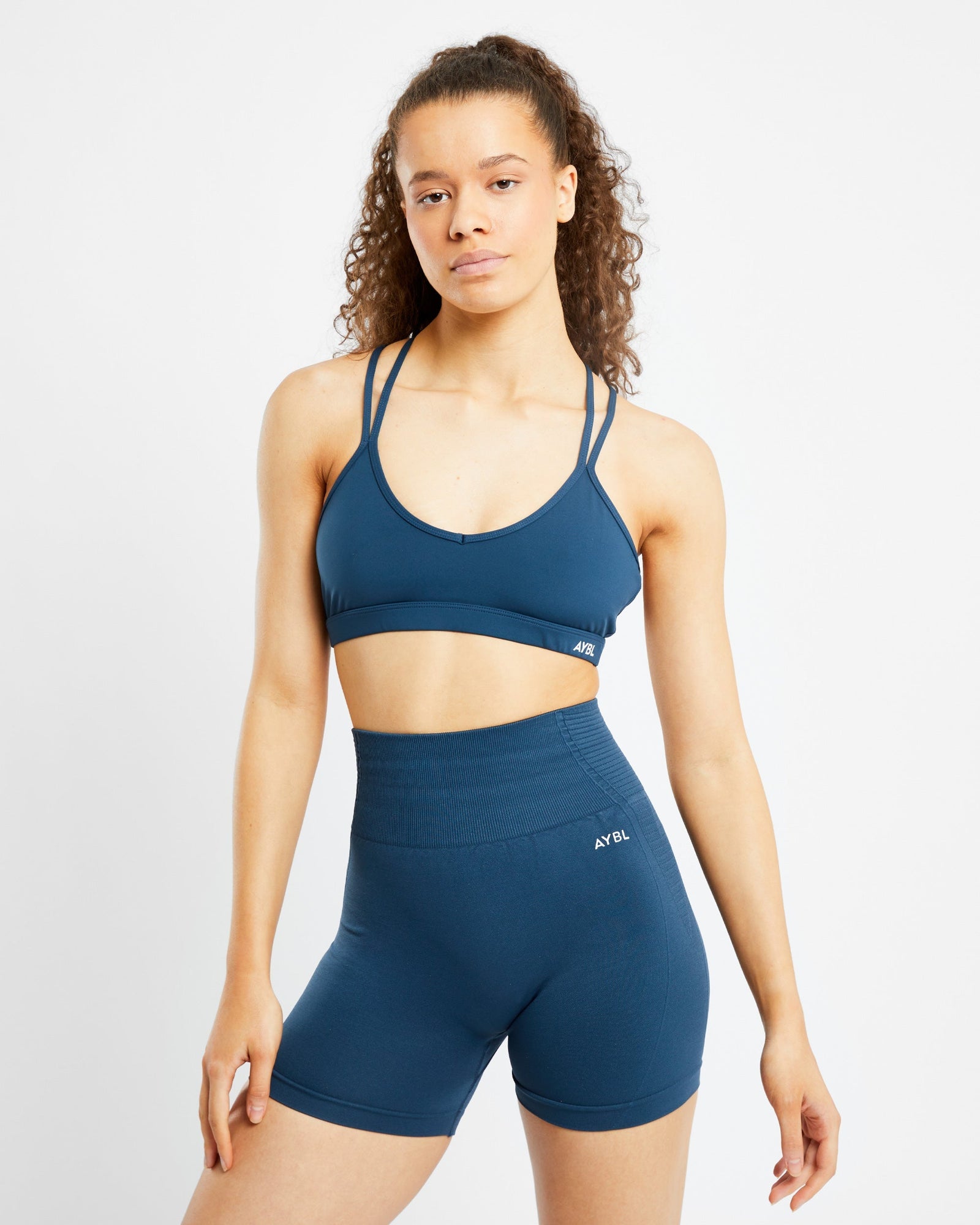Essential Strappy Sports Bra - Marine Blue - aybldev