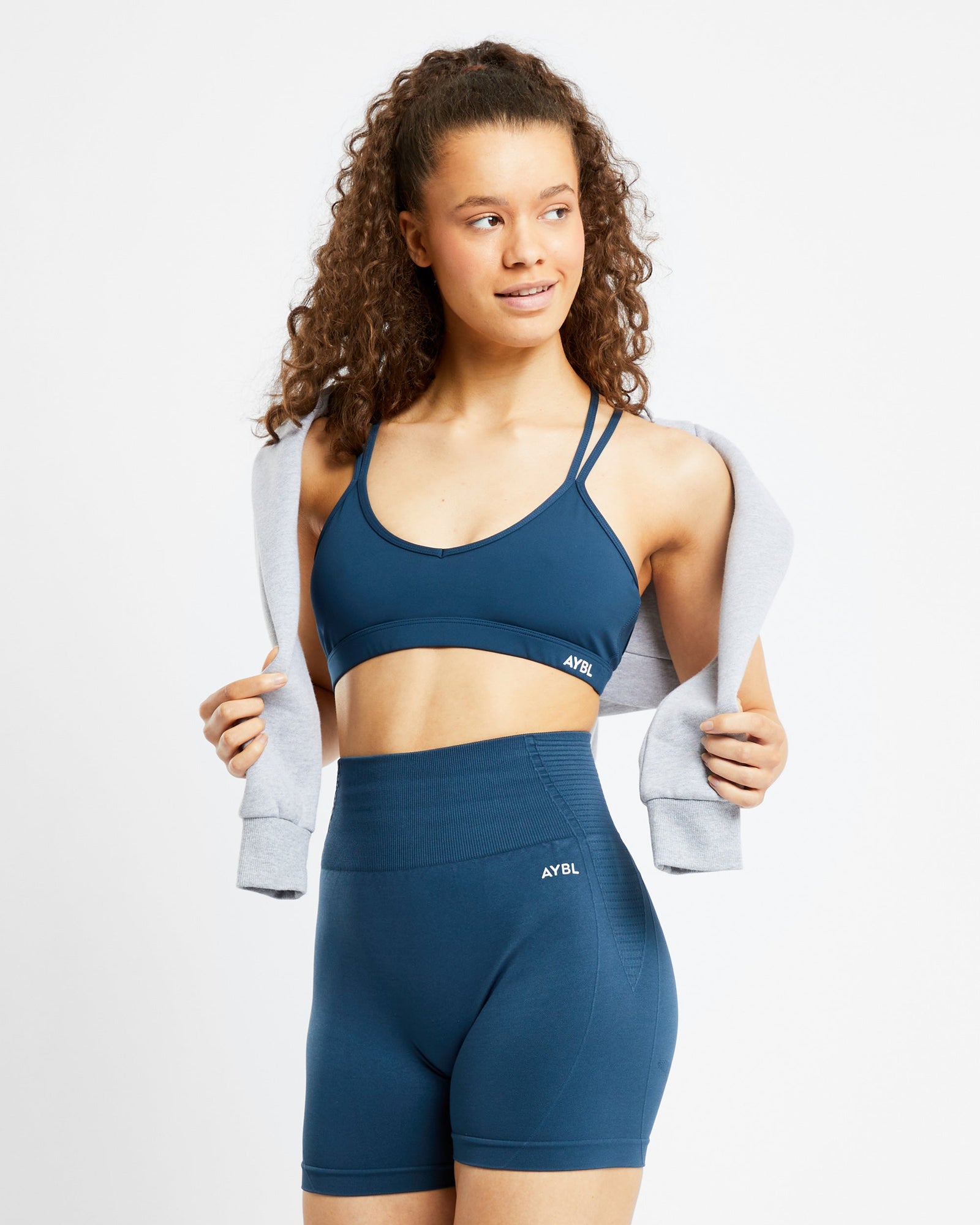 Essential Strappy Sports Bra - Marine Blue - aybldev