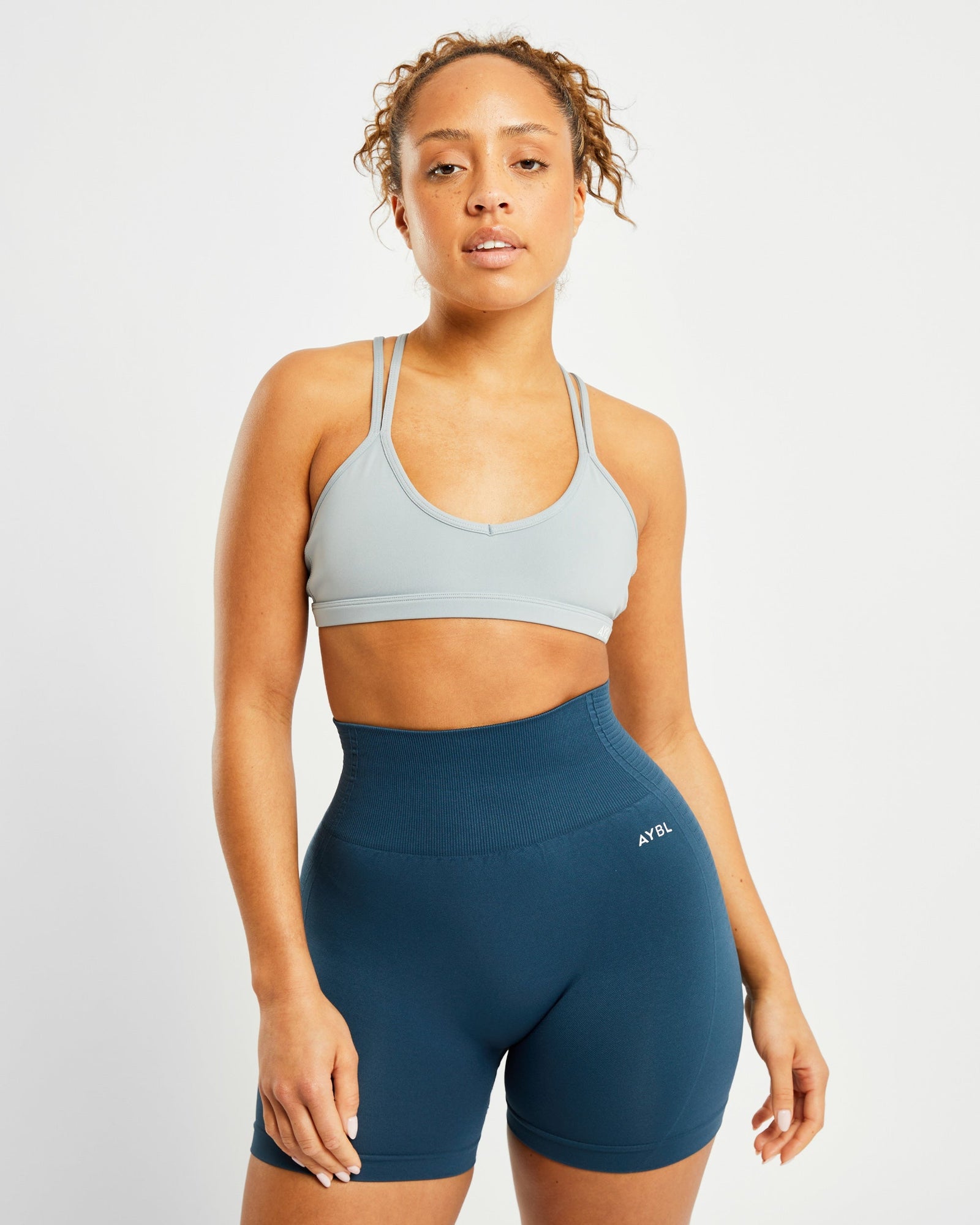 Essential Strappy Sports Bra - Pebble Grey - aybldev