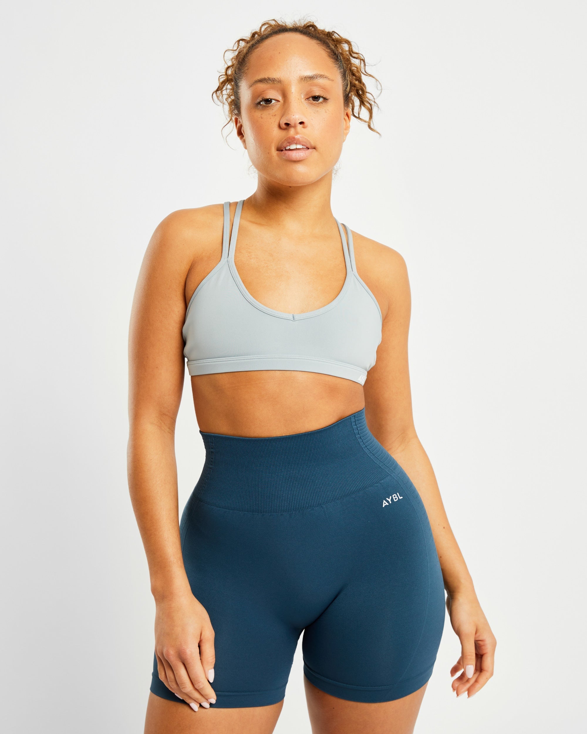Essential Strappy Sports Bra - Pebble Grey - aybldev