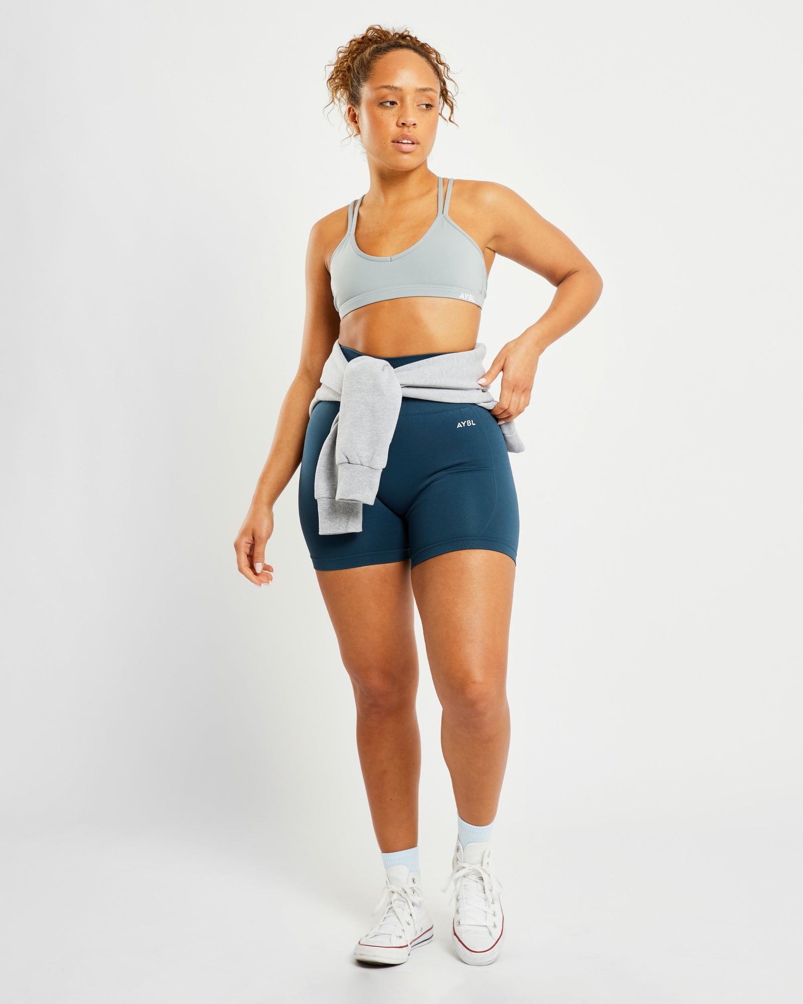 Essential Strappy Sports Bra - Pebble Grey - aybldev
