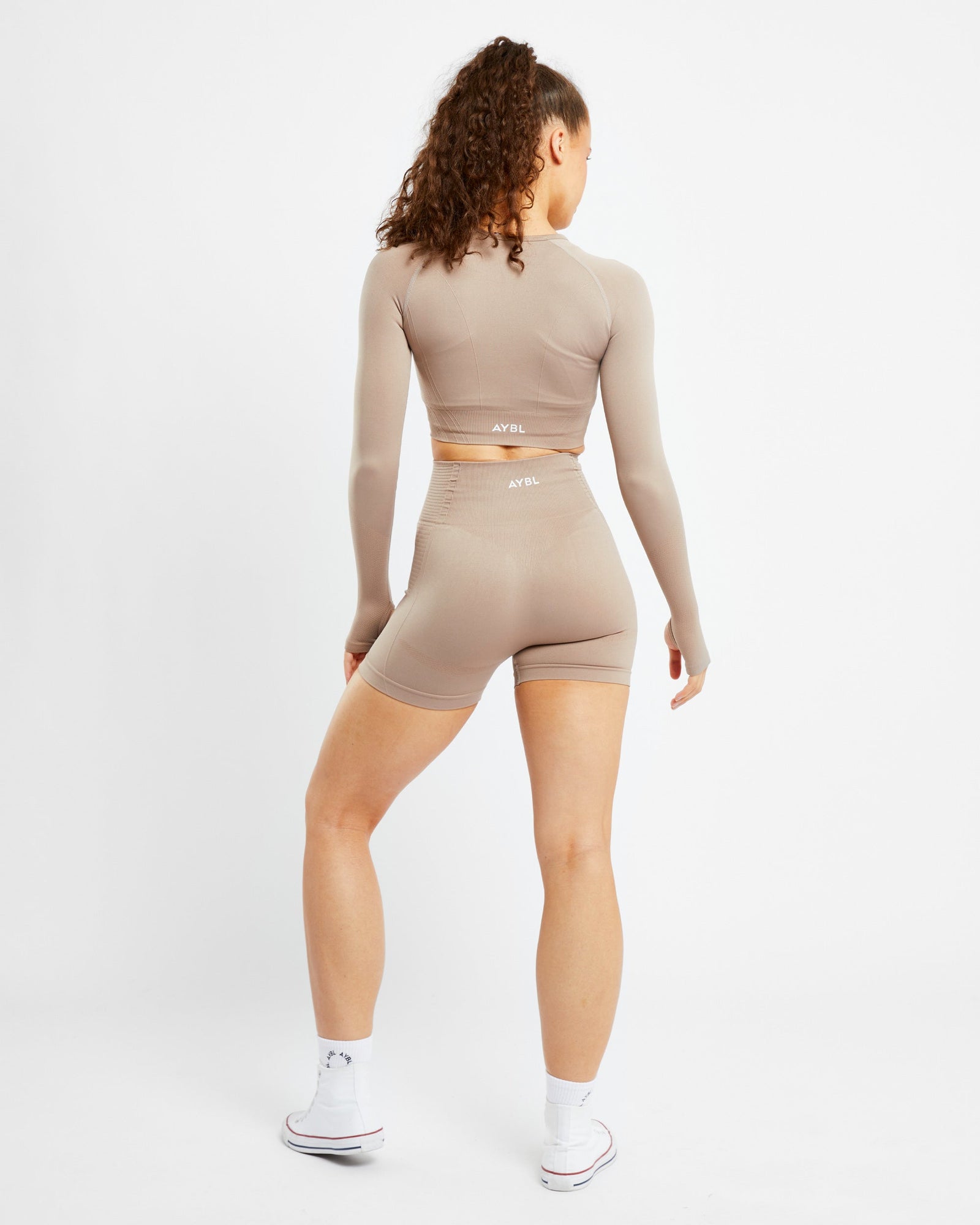 Balance V2 Seamless Long Sleeve Crop Top - Mocha - aybldev
