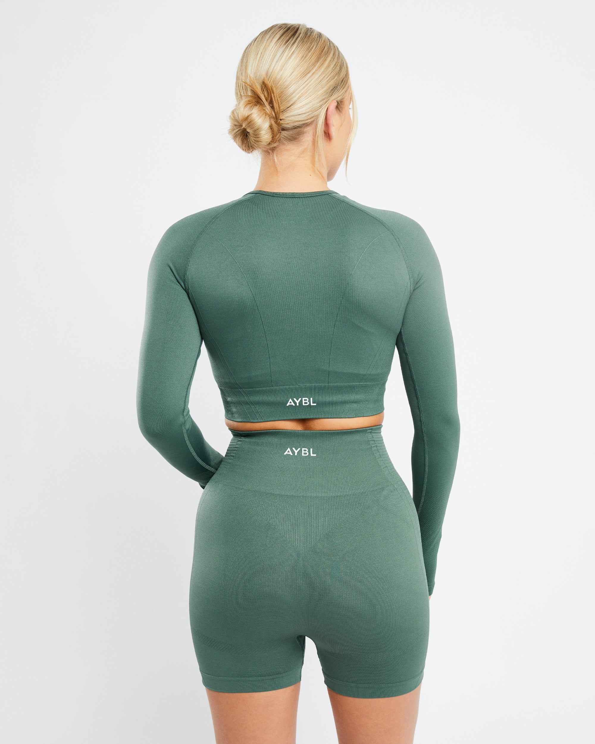 Balance V2 Seamless Long Sleeve Crop Top - Green - aybldev